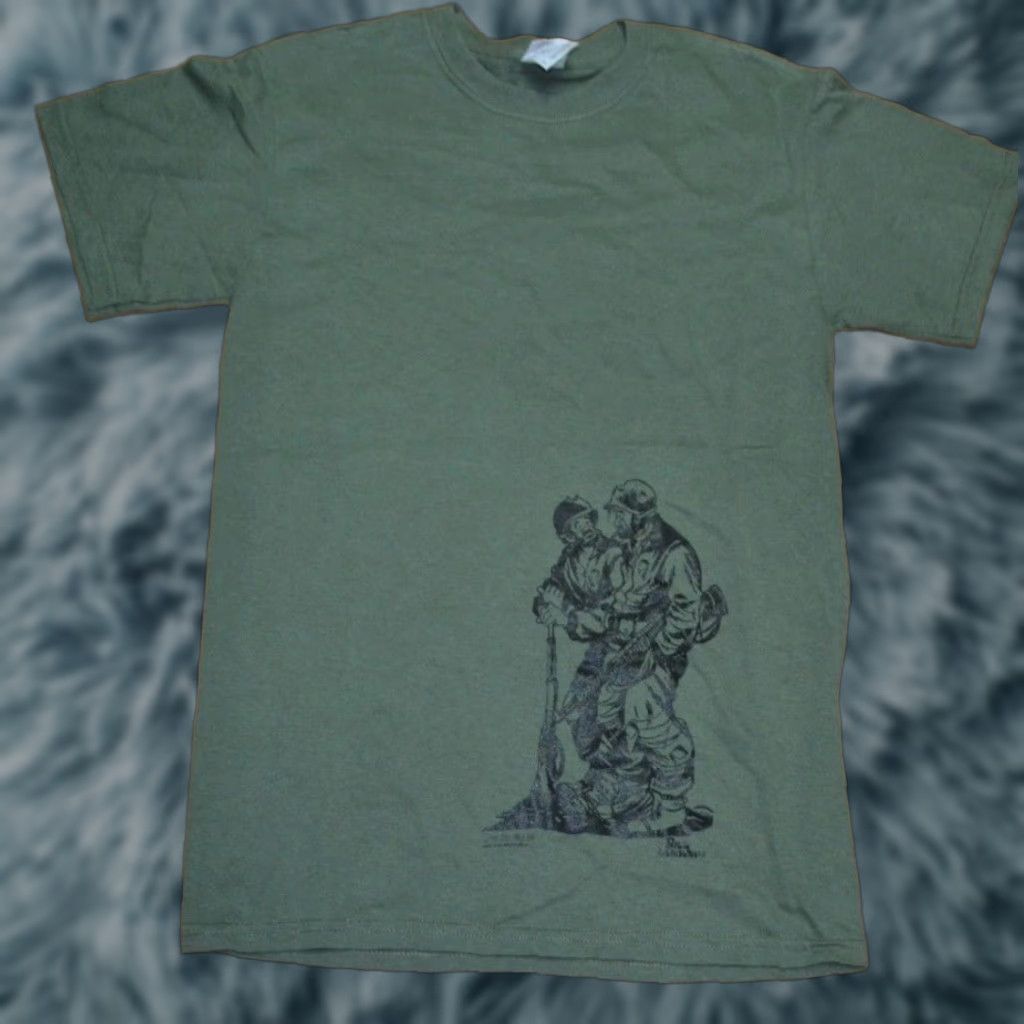 Gildan VINTAGE Bill Mauldin Military T Shirt Small Mens S Green Graphic Tee WWII Soldiers Willie & Joe Size US S / EU 44-46 / 1 - 1 Thumbnail