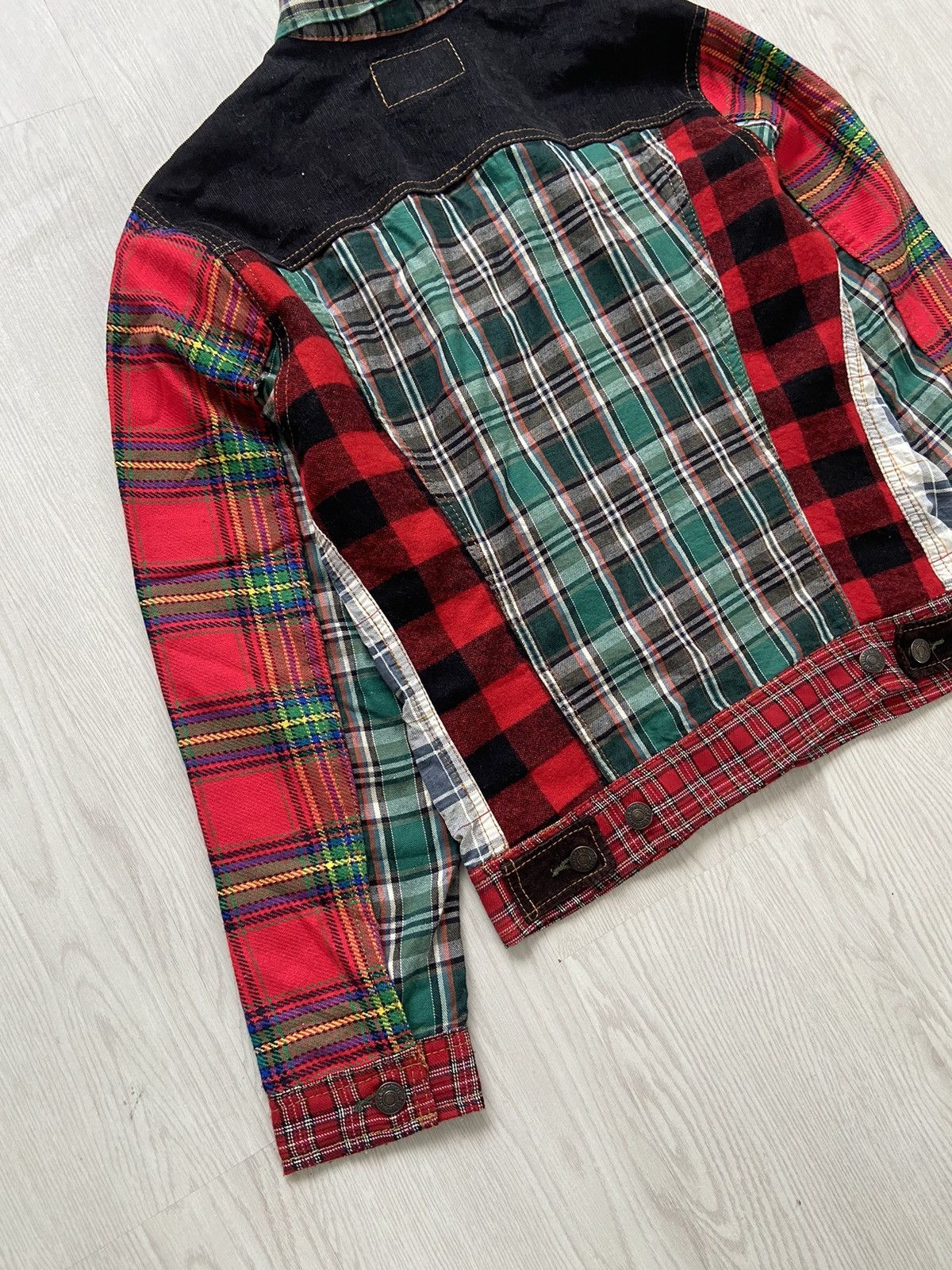 Levi's × Levi's Made & Crafted Vintage Levis Rebuild Patchwork Plaid Trucker Jacket Size US M / EU 48-50 / 2 - 9 Thumbnail