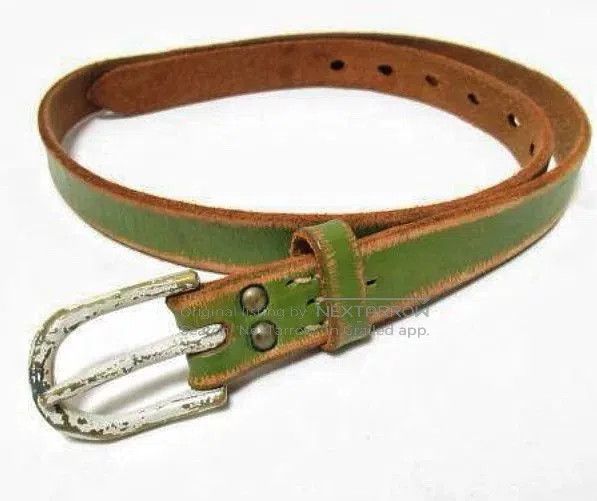 Kapital Kapital Narrow Green Leather Belt. Size ONE SIZE - 2 Thumbnail