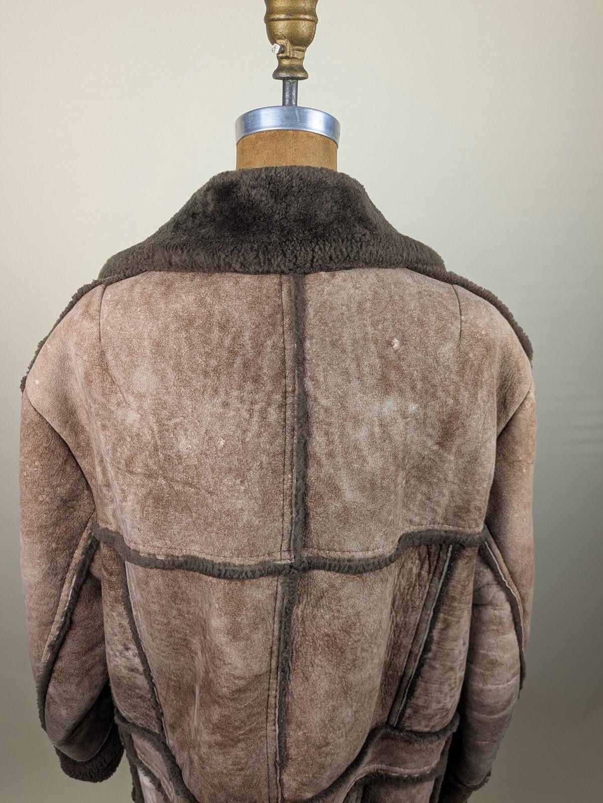 Other 1970's Canadian sheepskin suede patchwork coat Size US L / EU 52-54 / 3 - 6 Thumbnail