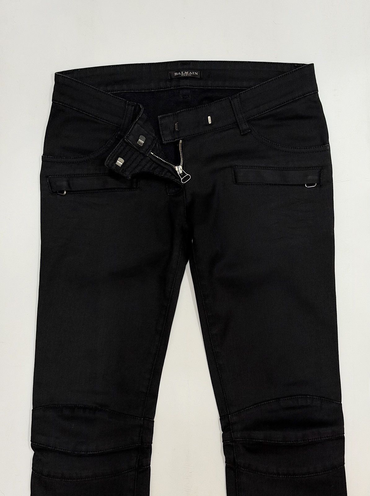 Balmain BALMAIN Decarnin FW 2009 Waxed Biker Black Denim Jeans Zip Size US 28 / EU 44 - 9 Thumbnail