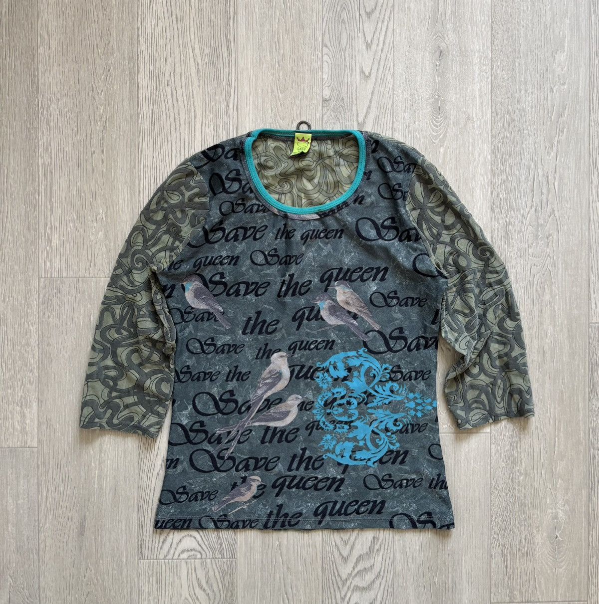 Designer × Jean Paul Gaultier × Vintage Jean Paul Gaultier Style Mesh Top Save The Queen Designer Size M / US 6-8 / IT 42-44 - 1 Thumbnail