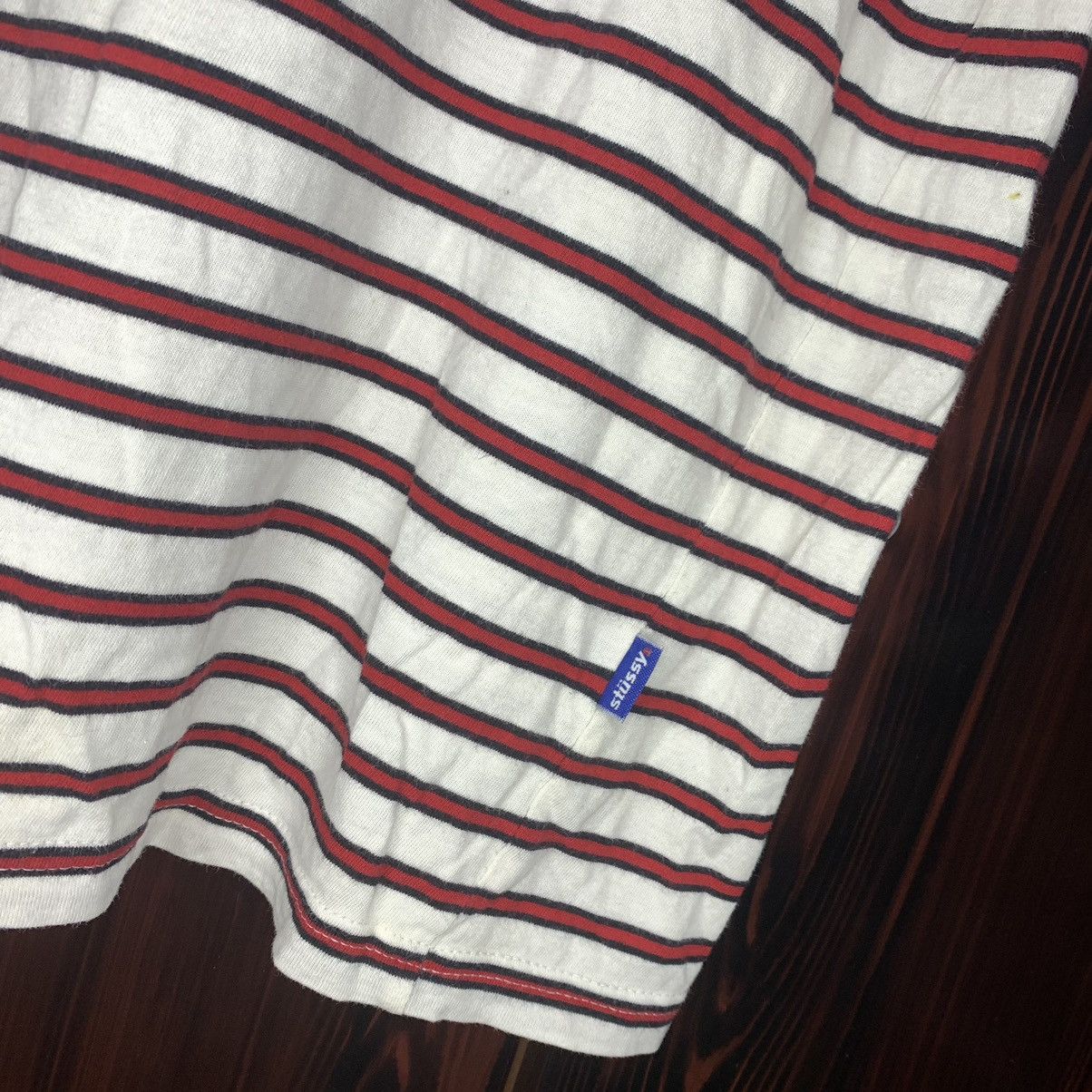 Stussy × Vintage Y2k Vintage Stussy Striped Tee Size US L / EU 52-54 / 3 - 15 Thumbnail