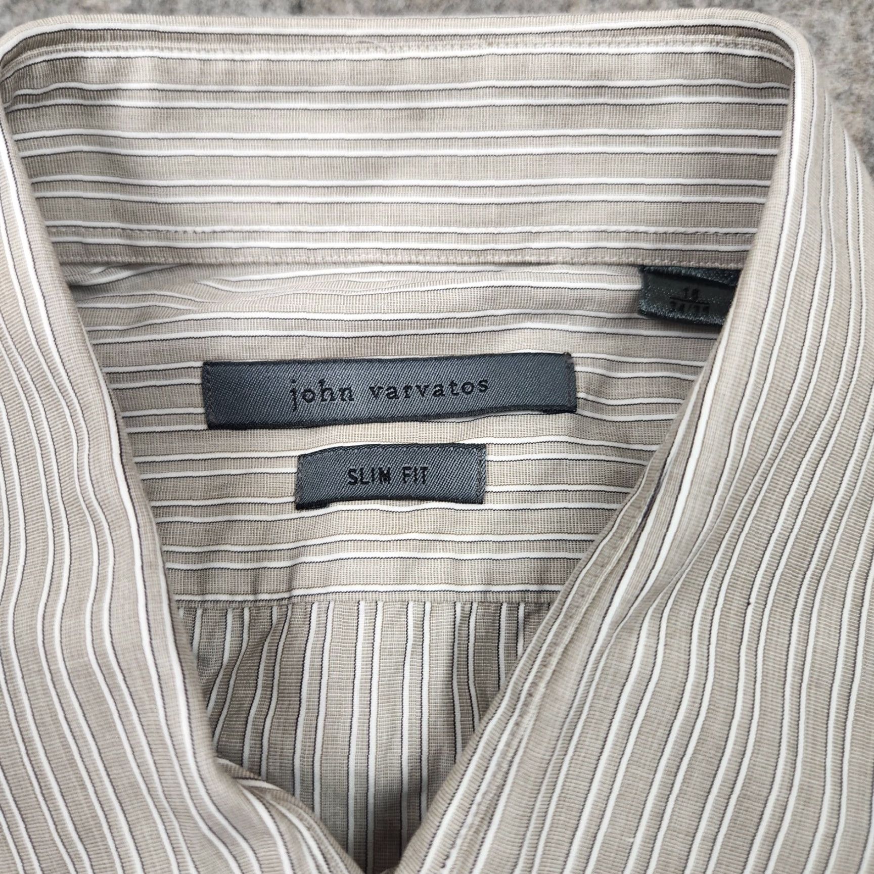 John Varvatos John Varvatos Shirt Mens Medium Gray Striped Long Sleeve Button Up Casual Dress Shirt Size US M / EU 48-50 / 2 - 3 Thumbnail