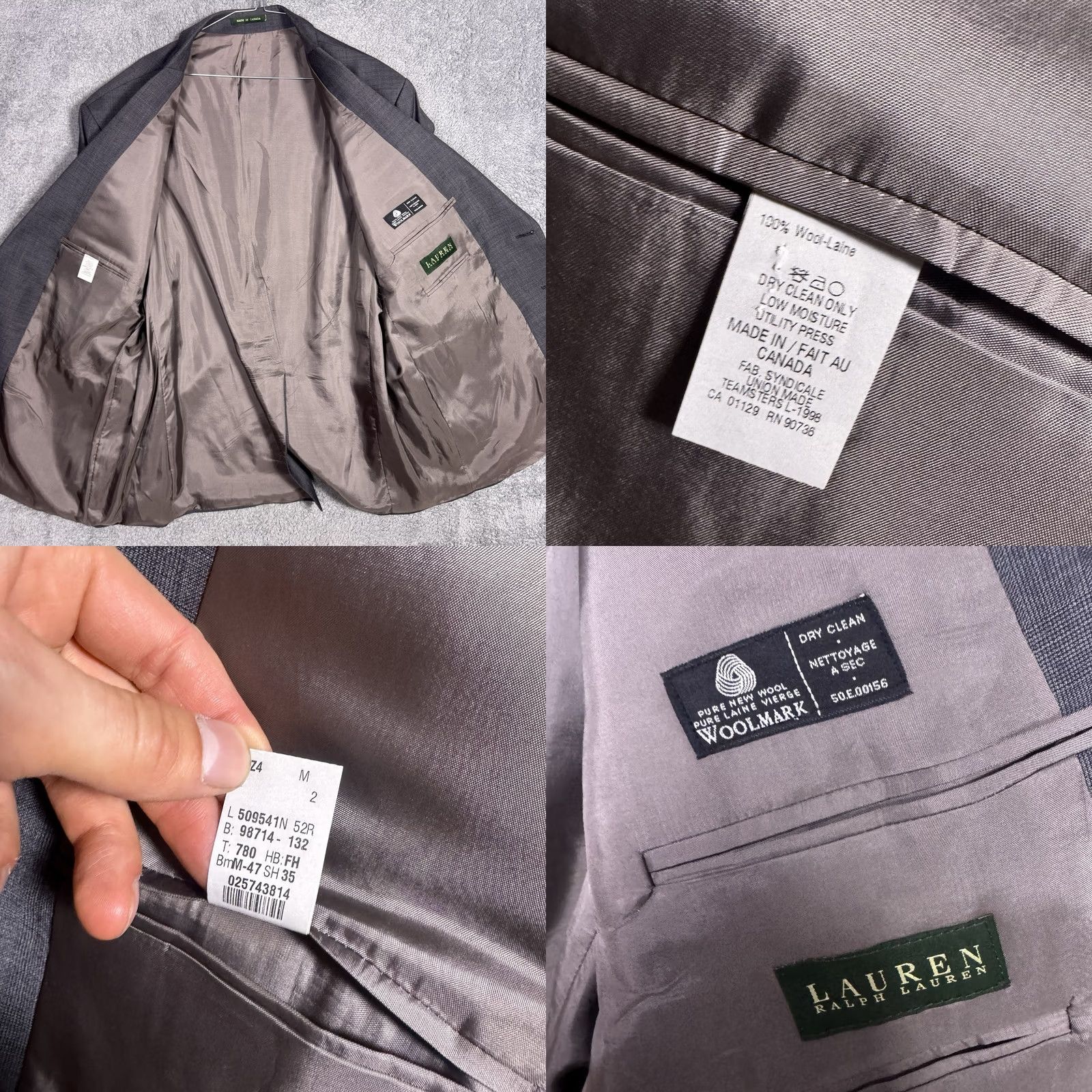 Ralph Lauren Ralph Lauren Suit Men 52R 38x26 2 Piece Set Glen Check 100% Pure New Wool Size 52R - 8 Thumbnail