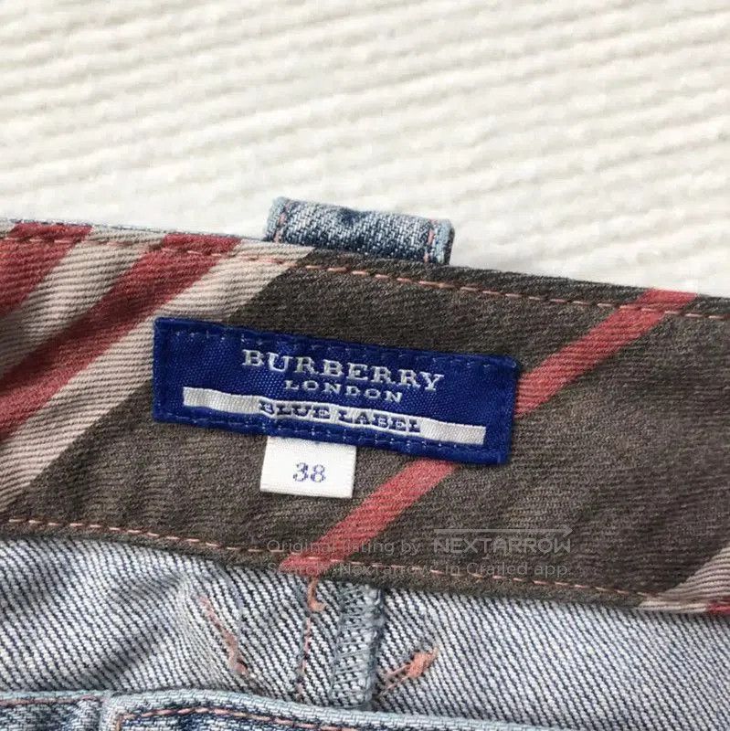 Portuguese Flannel Burberry Blue Cotton Short Denim Skirt. Size 23" - 4 Thumbnail