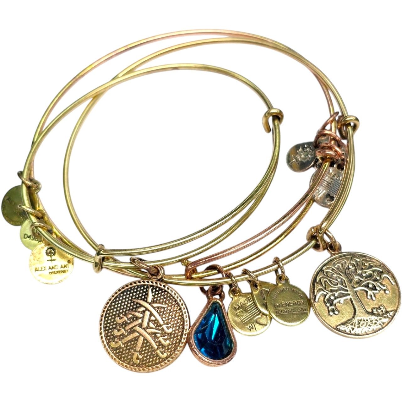 Other Alex & Ani 7 Swords Tree Of Life Blue Glass Gold Bracelets Size ONE SIZE - 2 Thumbnail