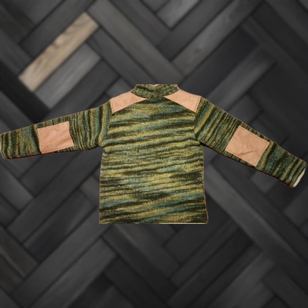 Vintage VINTAGE Laundromat Sweater Jacket Full Zip Elbow Patch 100% Wool Adult M Handknit Green, 90s, Casual, Classic Mens Size US M / EU 48-50 / 2 - 1 Thumbnail