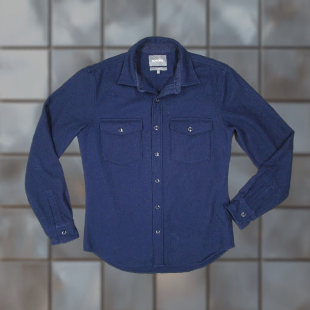 Bonobos VINTAGE Bonobos Shirt Men’s Medium Blue Slim Fit Wool Button-Up Camp Hike Travel Size US M / EU 48-50 / 2 - 1 Thumbnail