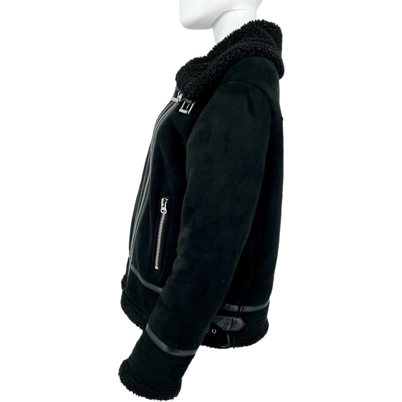Zara Zara Double Asymmetrical Biker Jacket Fleece Jacket Size XL Size XL / US 12-14 / IT 48-50 - 4 Thumbnail