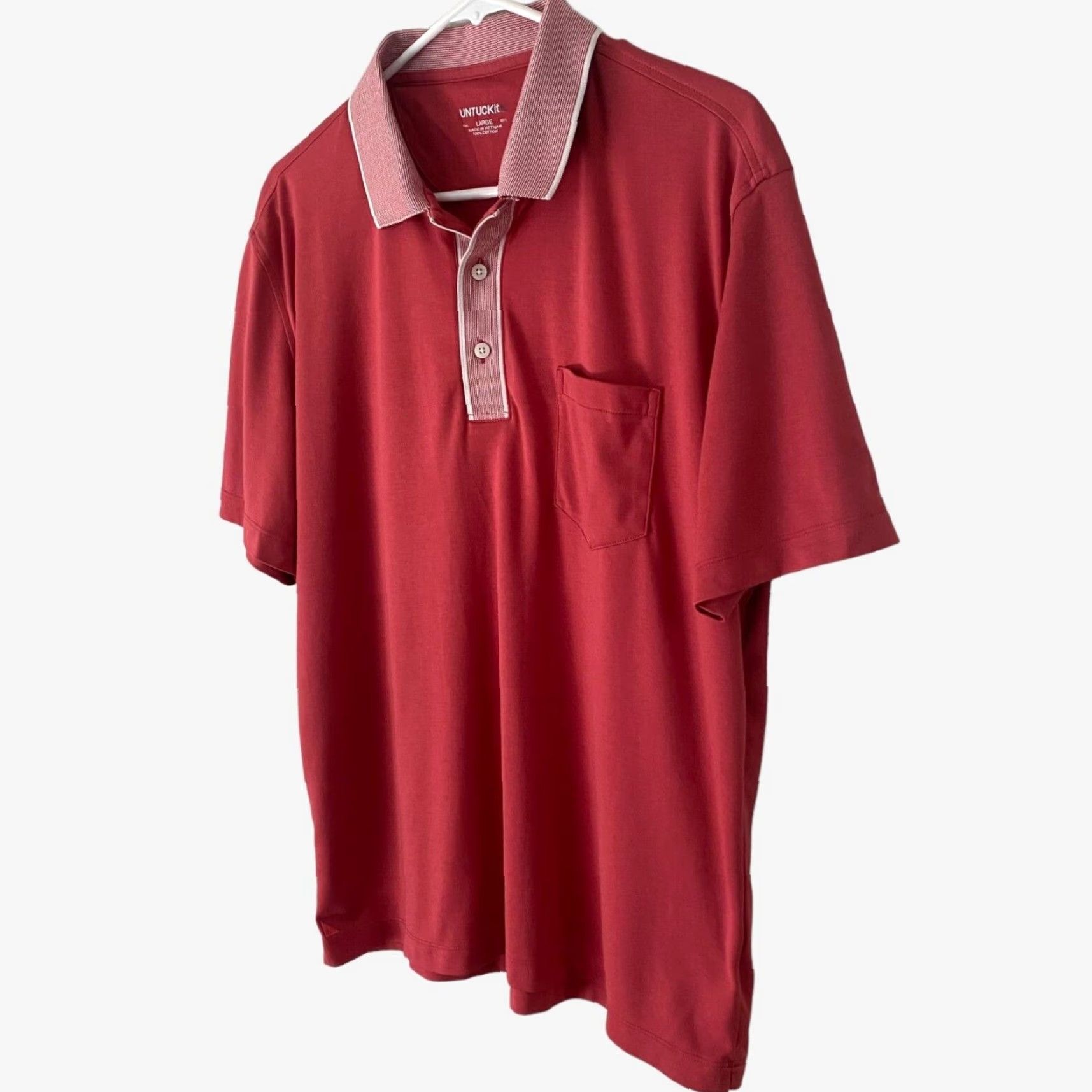 UNTUCKit UNTUCKit Connor Single Pocket Polo Shirt Adult L Red Short-Sleeve Golf Mens Size US L / EU 52-54 / 3 - 2 Thumbnail