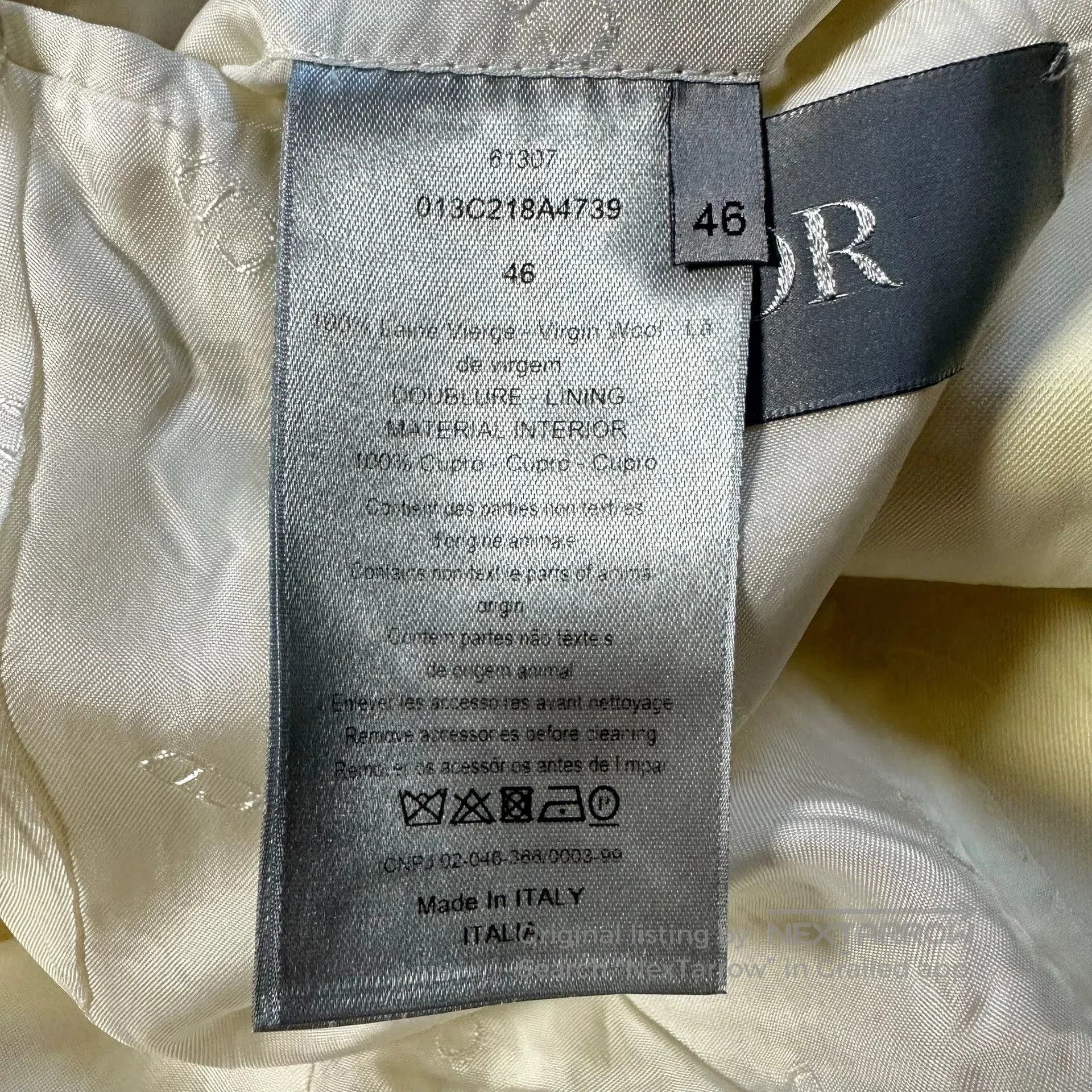 Dior Dior White Wool Blazer with Crystal Bee. Size US L / EU 52-54 / 3 - 5 Thumbnail