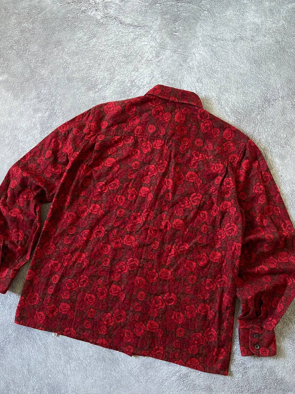 Celine Celine Floral Red Rose 90's shirt Size L / US 10 / IT 46 - 9 Thumbnail