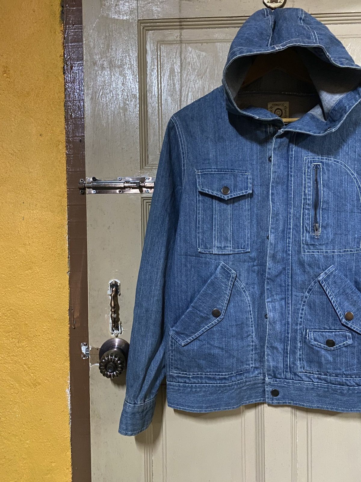 Japanese Brand Corisco Indigo Denim Work Jacket with Hood - Japanese Brand Size US M / EU 48-50 / 2 - 5 Thumbnail