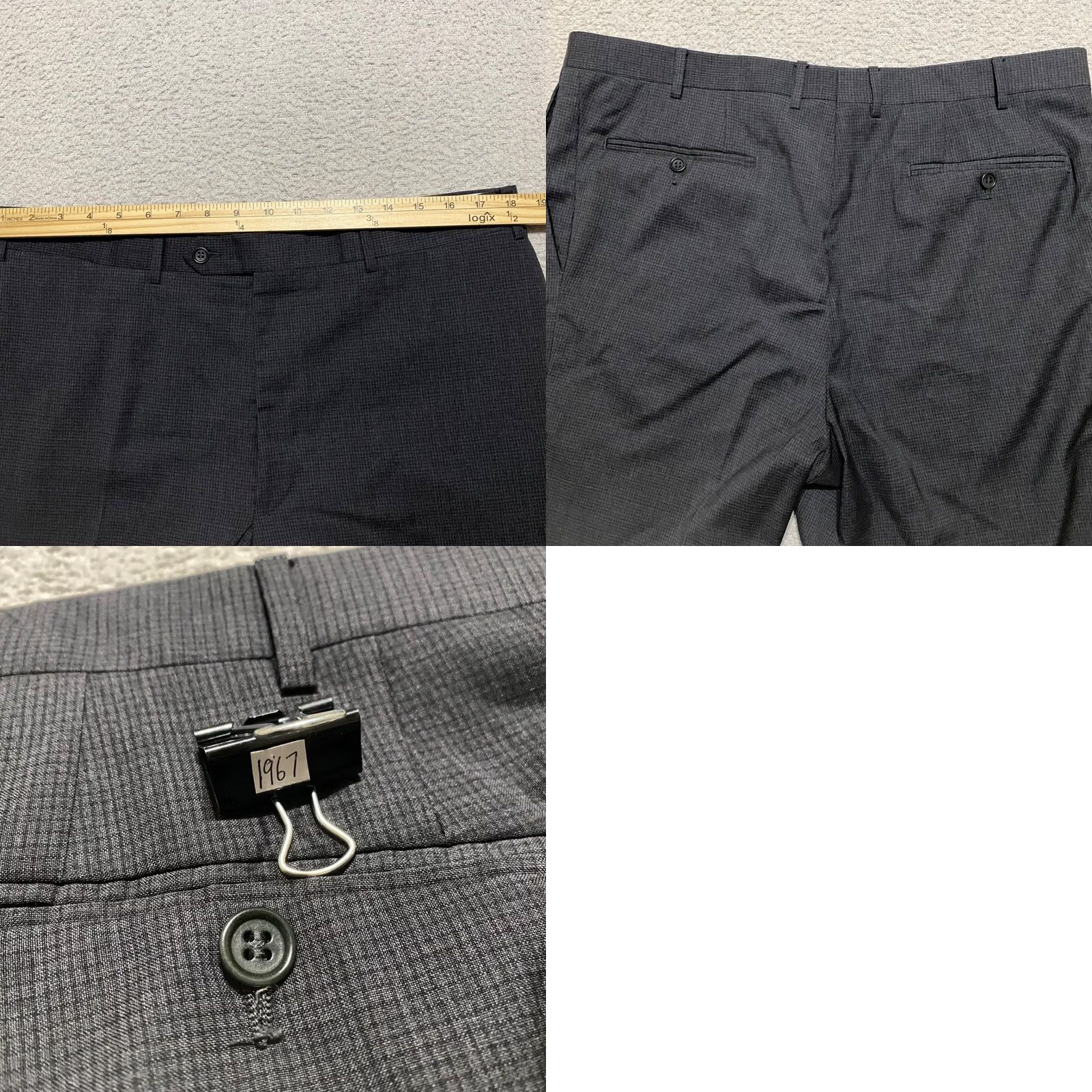 Canali Canali Dress Pants Mens sz 38 Gray Plaid Straight Relaxed 100% Wool Business Size US 38 / EU 54 - 8 Thumbnail