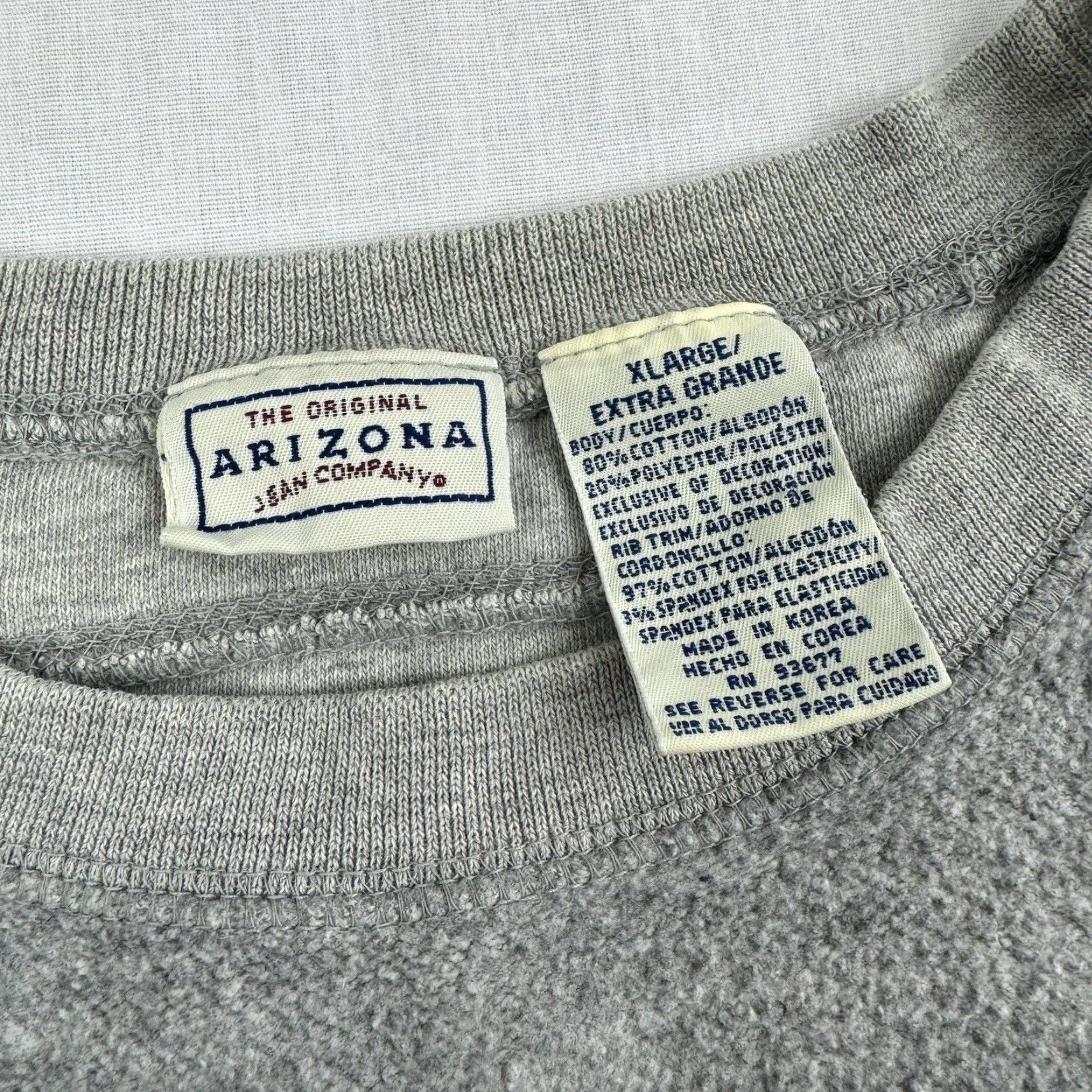 Vintage VINTAGE Arizona Jeans Co Sweatshirt Mens XL Gray Pullover Embroidered 90s Y2K Grunge Decade Size US XL / EU 56 / 4 - 3 Thumbnail