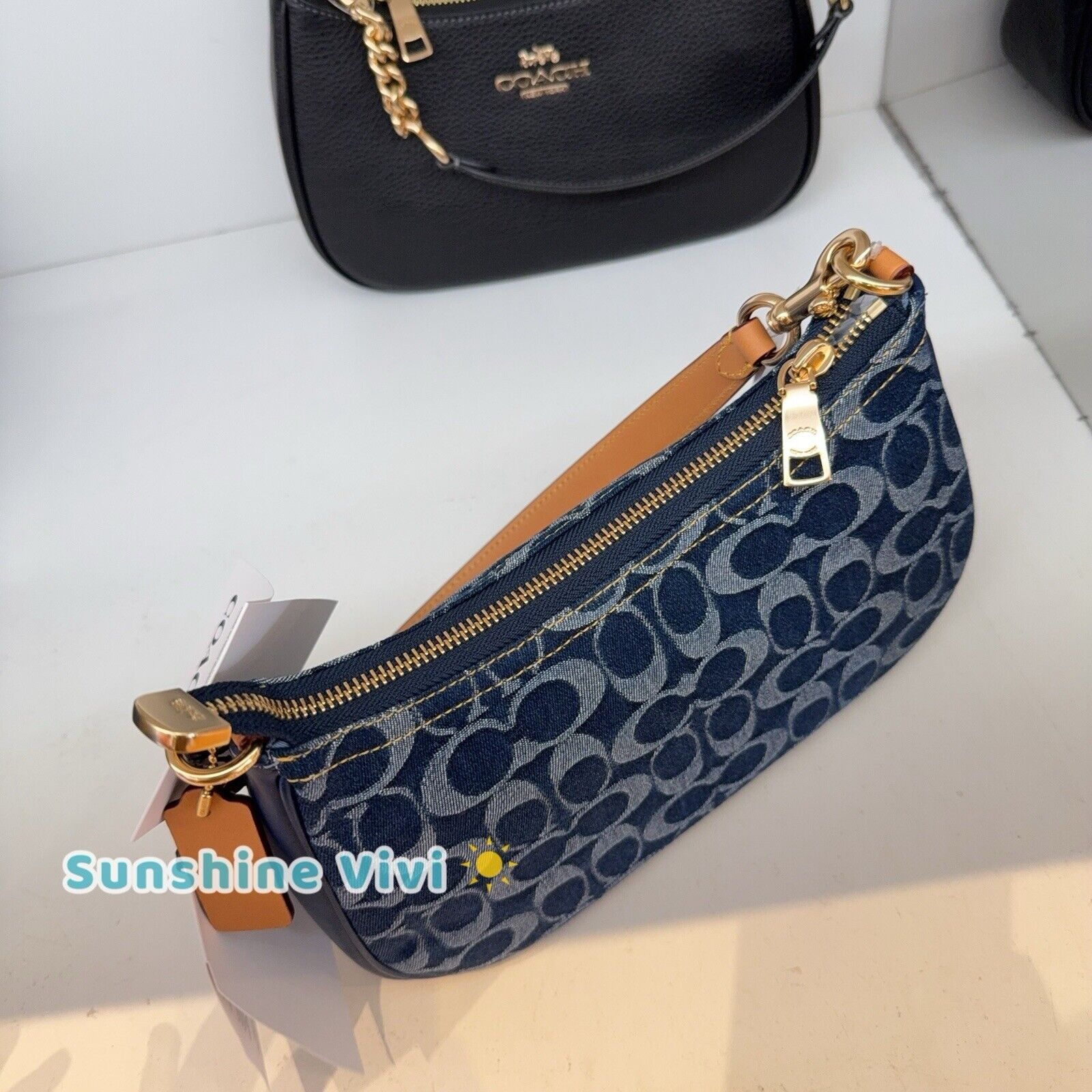 Coach NEW Limited Coach Large Teri Crossbody Bag Denim CAF82 Size ONE SIZE - 5 Thumbnail