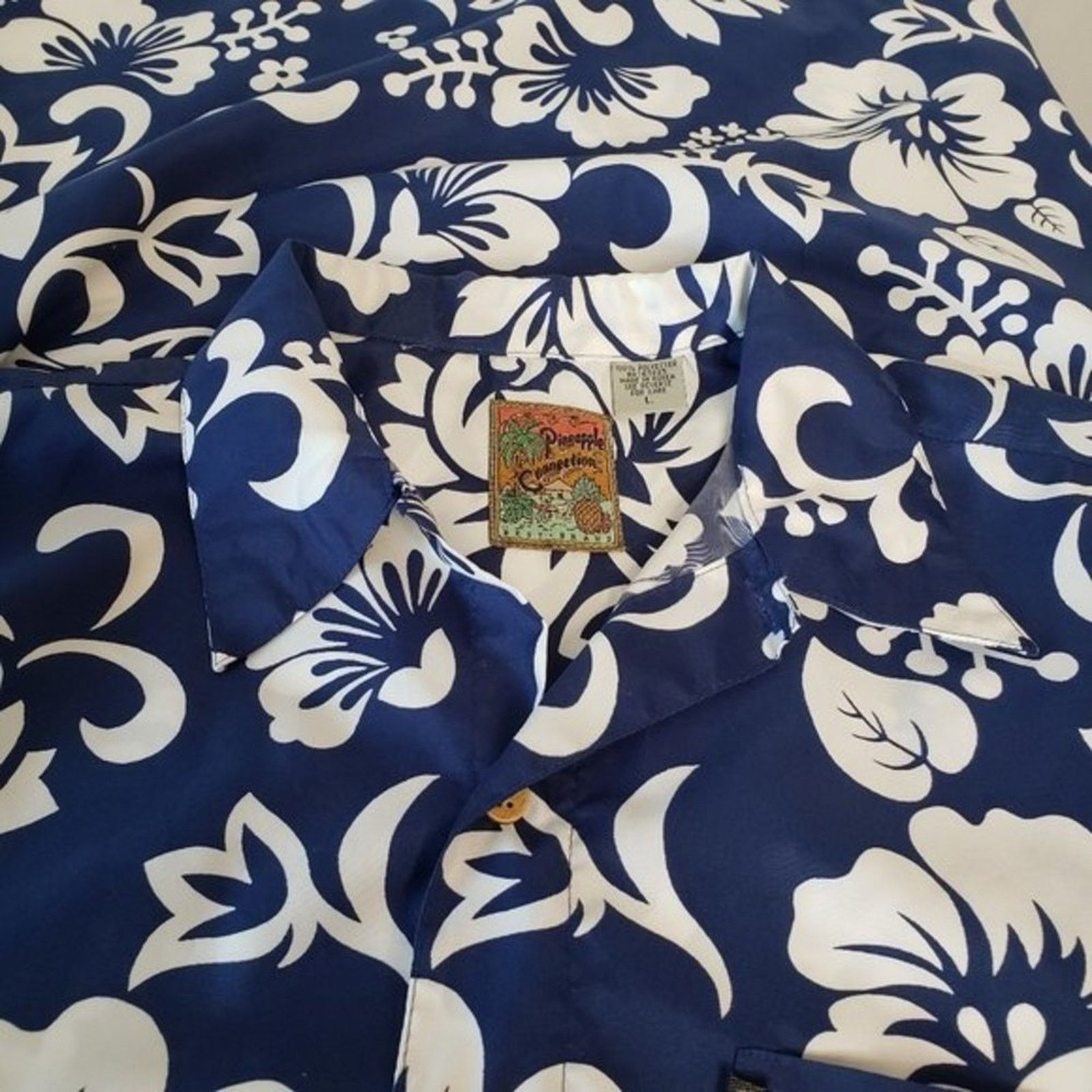 Pineapple Connection Pineapple Connection Hawaiian Floral Button Casual Shirt L Size US L / EU 52-54 / 3 - 4 Thumbnail