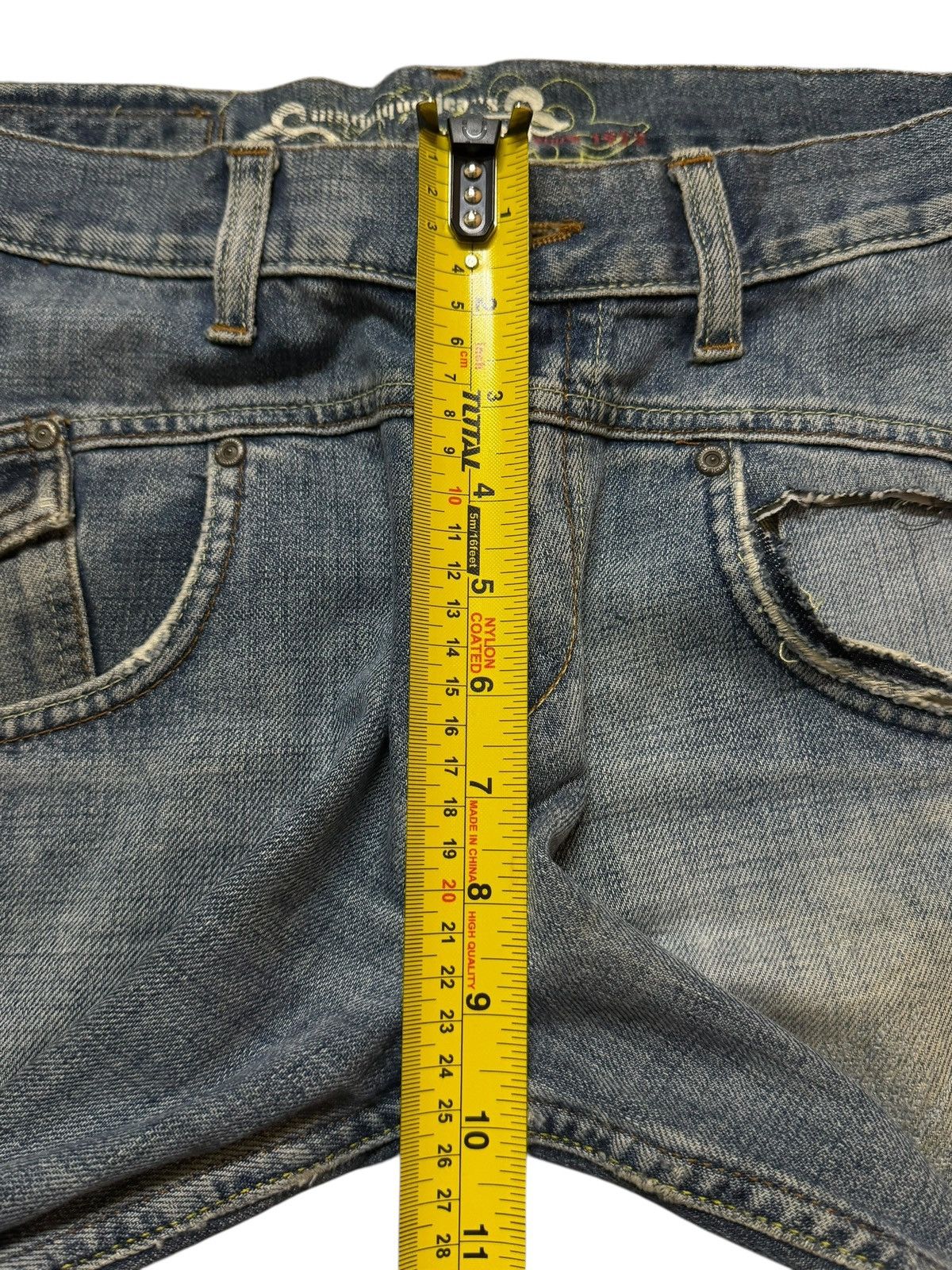 14th Addiction Vintage Y2K Japanese Brand Blue Faded Wash Spiral Leg Baggy Size US 31 - 13 Thumbnail