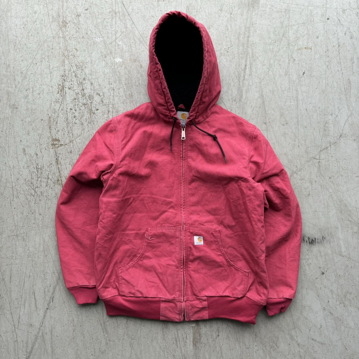 Carhartt × Vintage Vintage Carhartt Faded Hooded Crimson Red Jacket Sz M Size US M / EU 48-50 / 2 - 1 Thumbnail