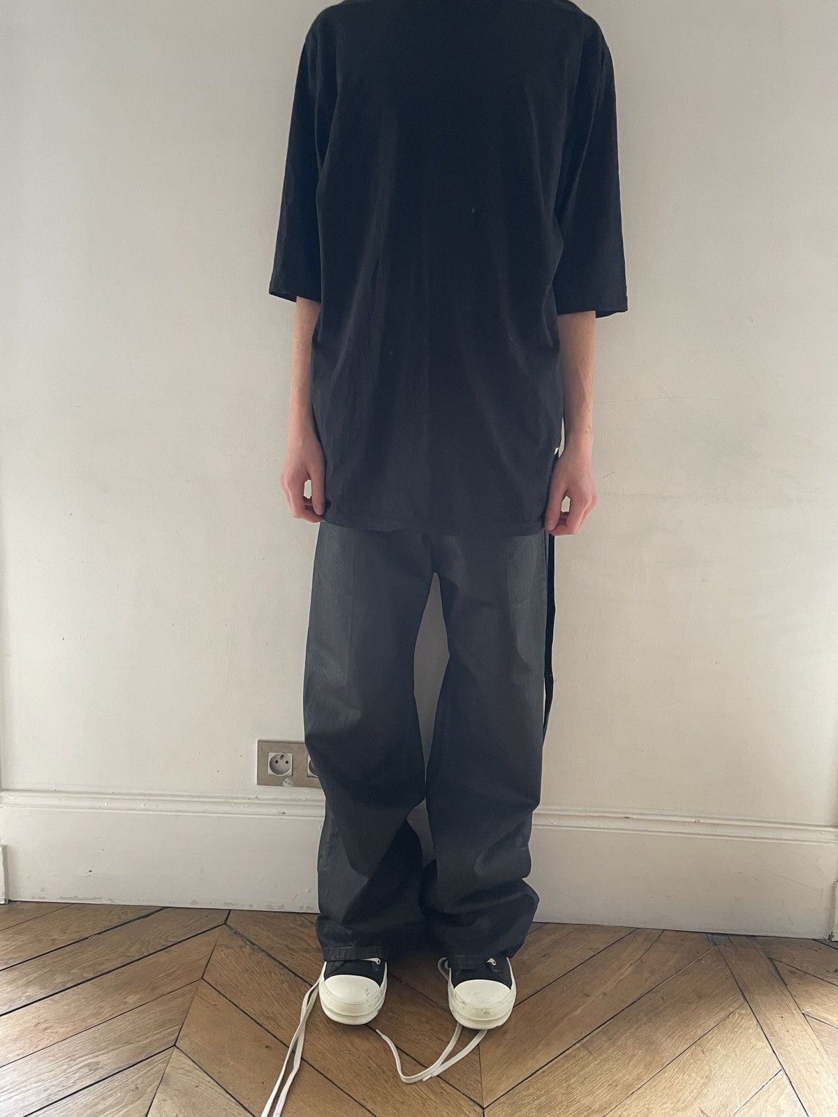 Rick Owens Rick Owens Mastodon Waxed Black Wide Denim Size US 30 / EU 46 - 11 Thumbnail