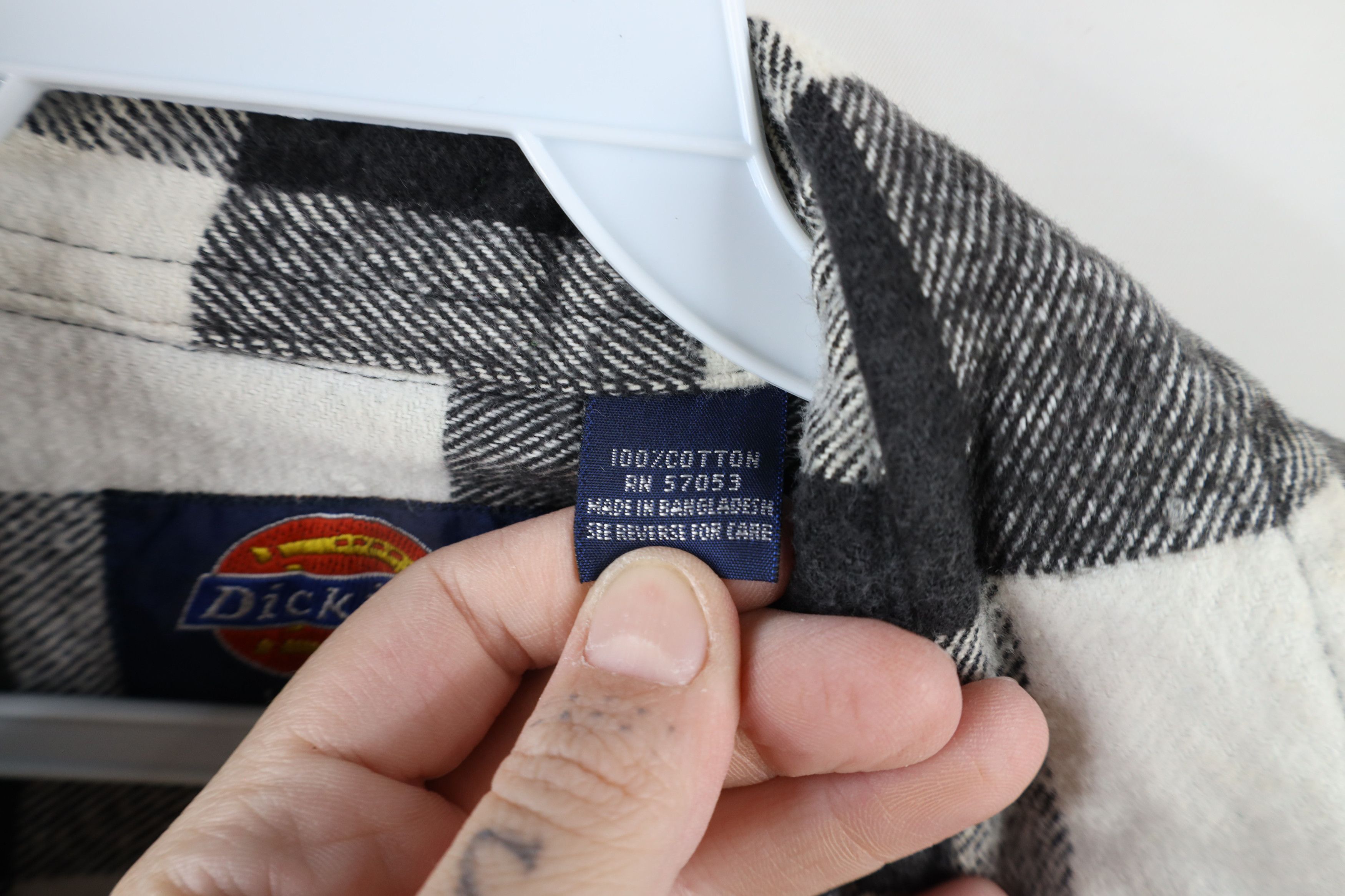 Dickies × Vintage Vintage 90s Dickies Heavyweight Flannel Button Shirt Plaid Size US L / EU 52-54 / 3 - 12 Thumbnail