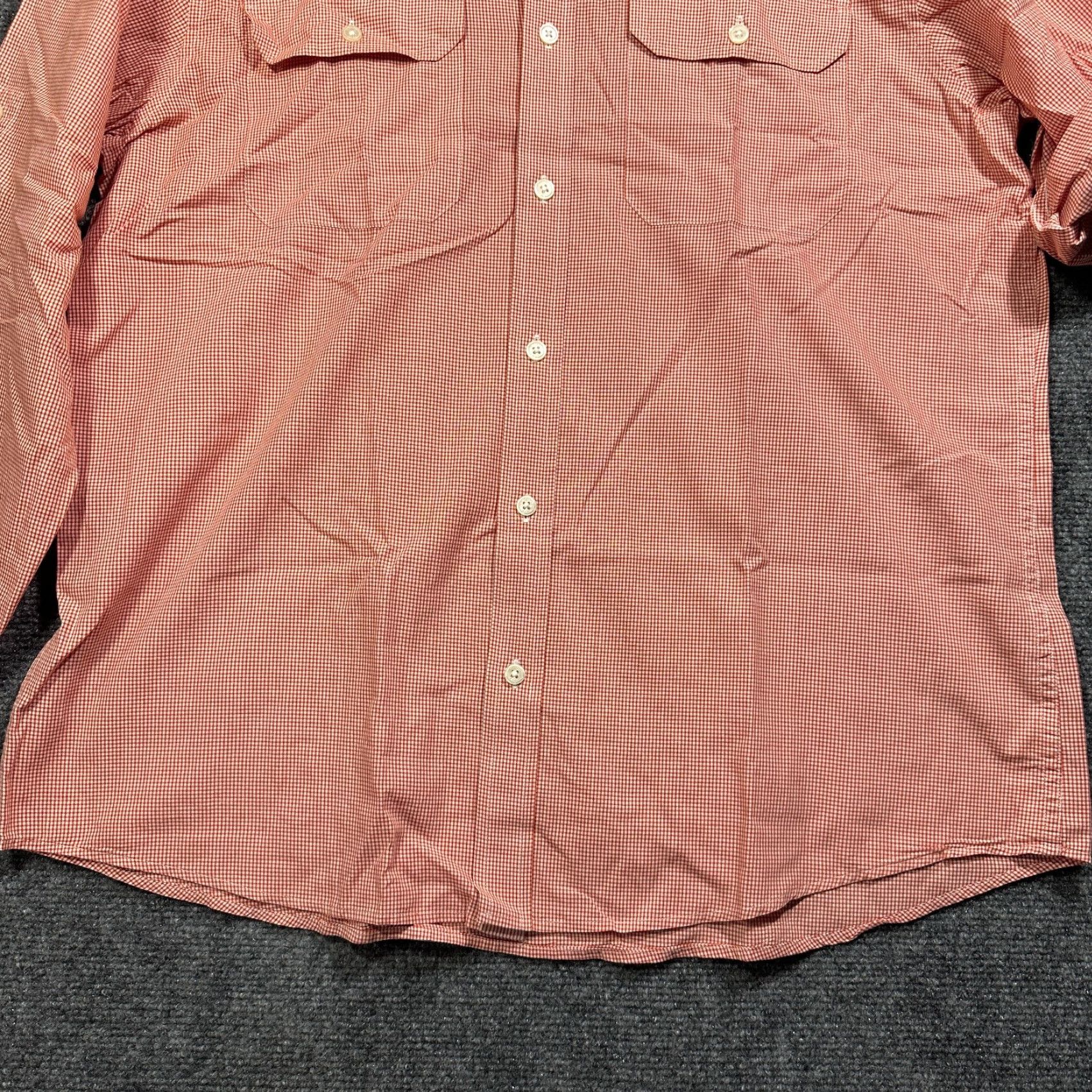 Michael Kors Michael Kors Shirt Mens Large Orange Gingham Check Cotton Roll Tab Sleeve Pocket Button-Up Cardigan? Size US L / EU 52-54 / 3 - 2 Thumbnail