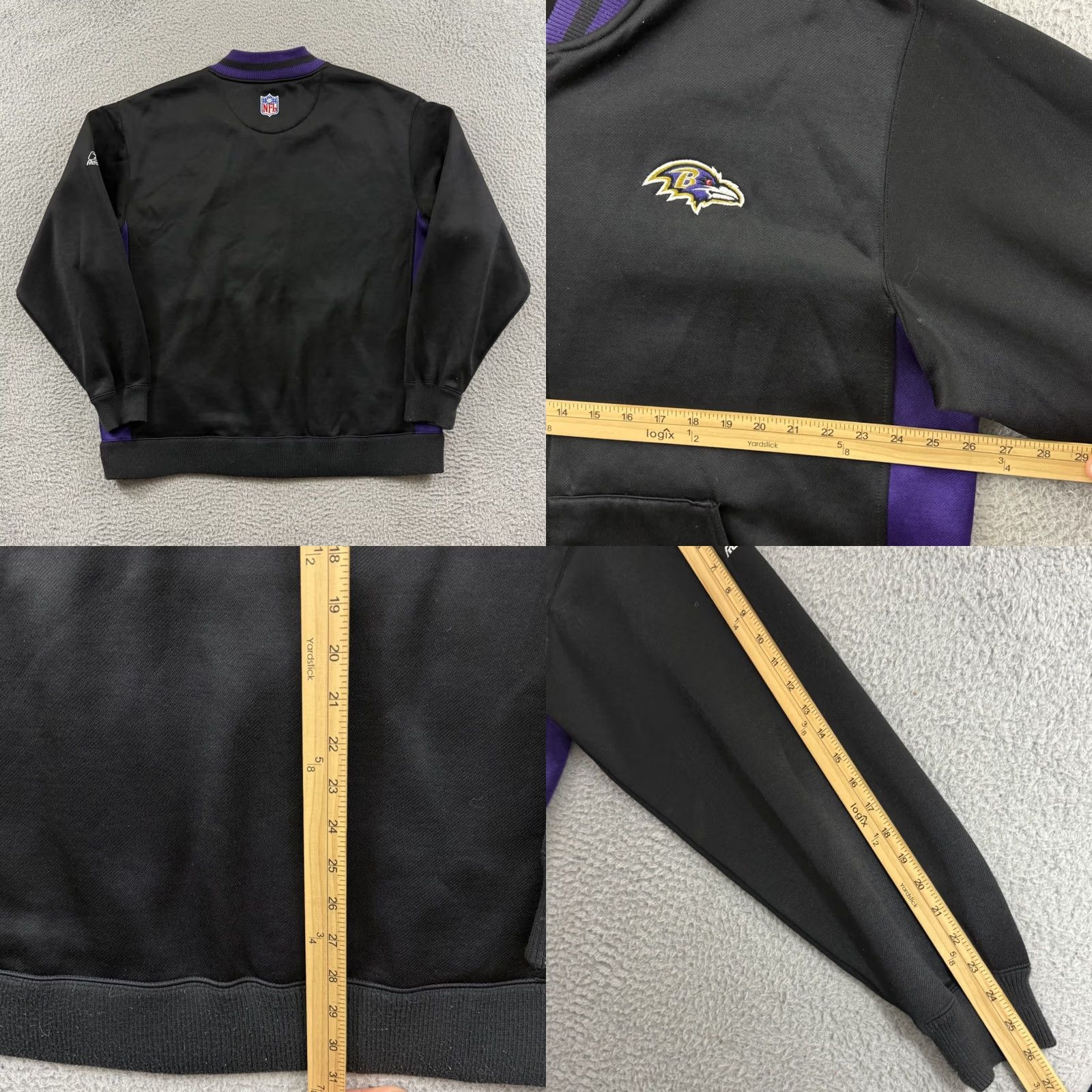 Reebok VINTAGE Reebok Baltimore Ravens Jacket Mens XL Black NFL Football Sport Zip Y2K Size US XL / EU 56 / 4 - 8 Thumbnail