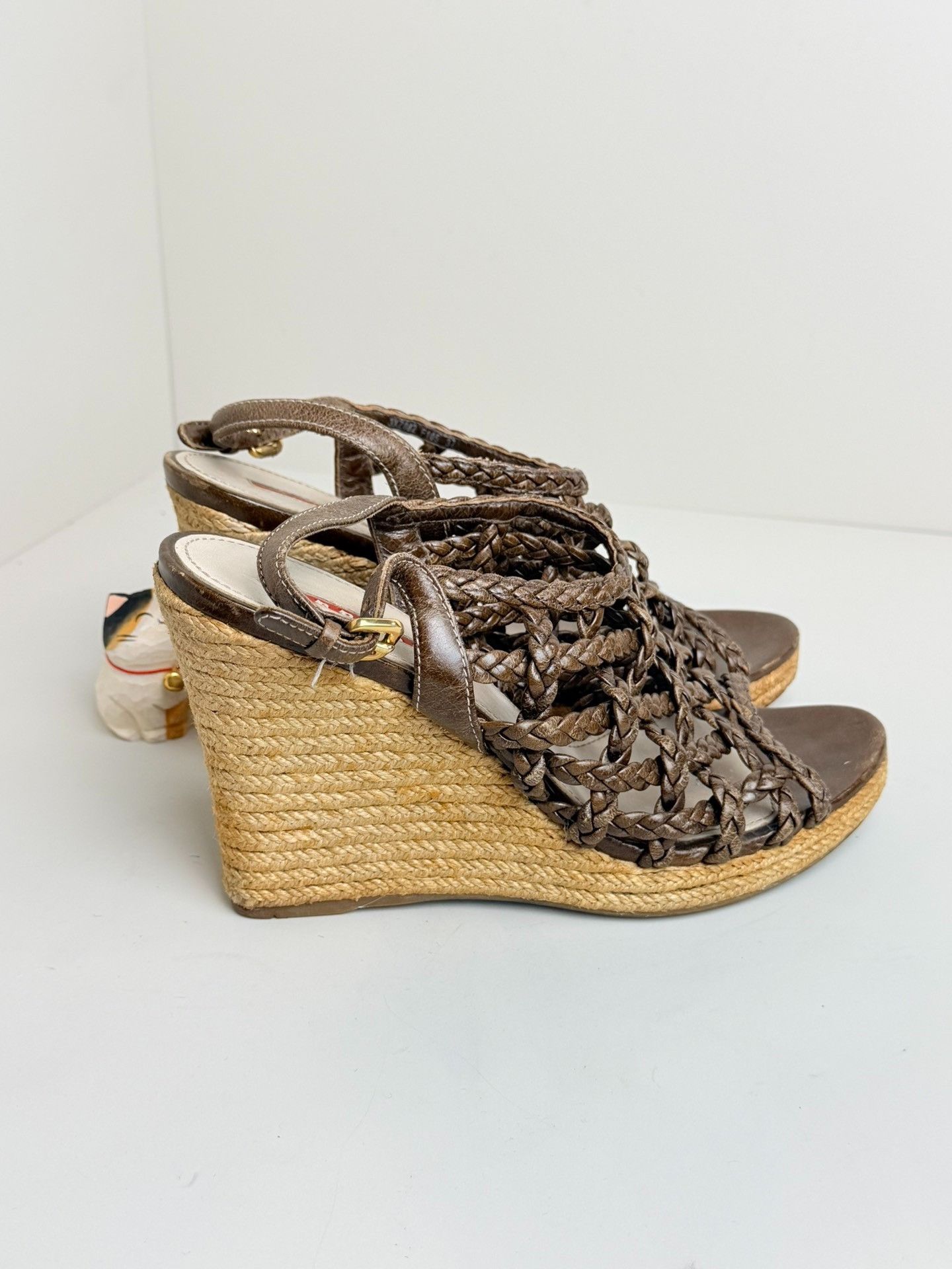 Prada Prada Knit Brown Sandals us_7 Women Size US 7 / IT 37 - 1 Thumbnail