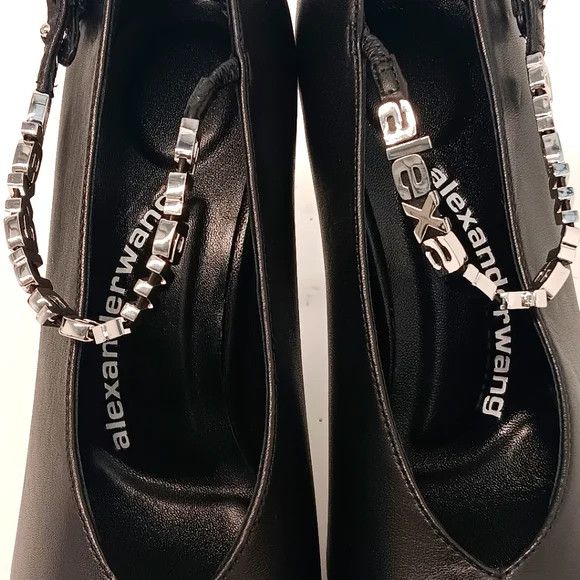 Alexander Wang Alexander Wang Women's Delphine 105mm Logo Pumps - Black Size US 6 / IT 36 - 7 Thumbnail