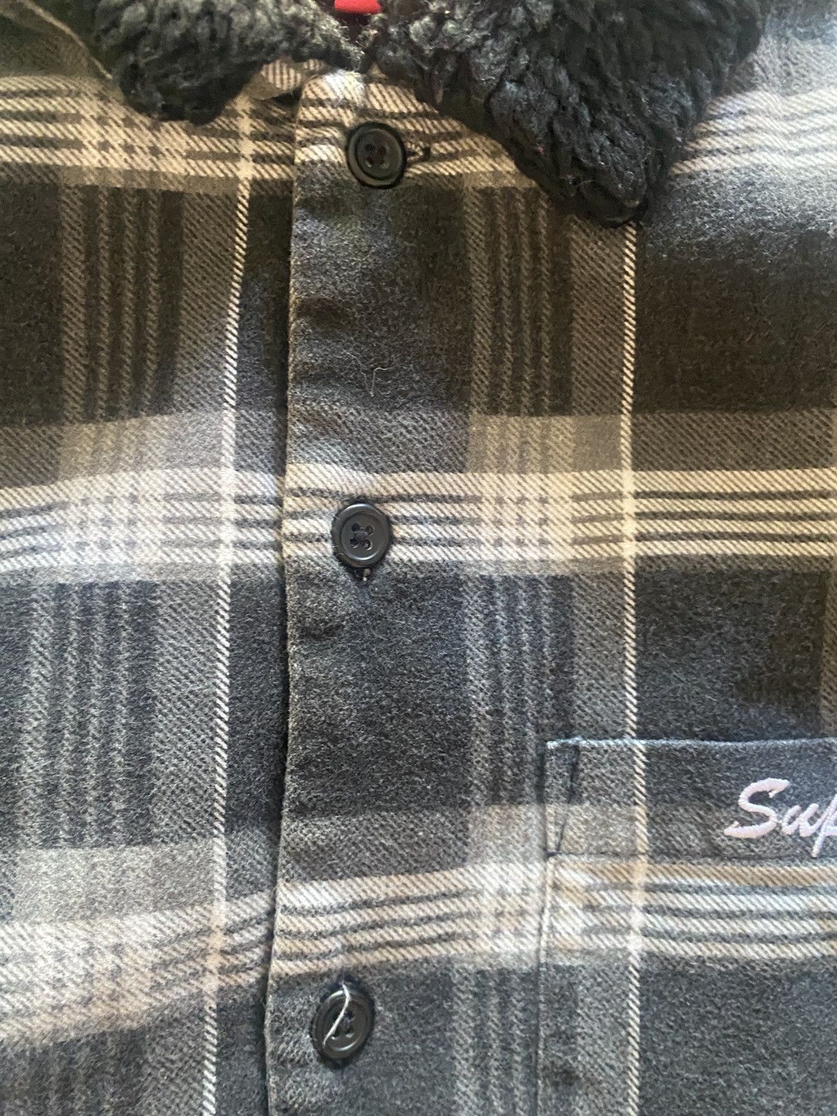Supreme Supreme Faux Fur Collar Flannel Shirt Black Size US M / EU 48-50 / 2 - 4 Thumbnail