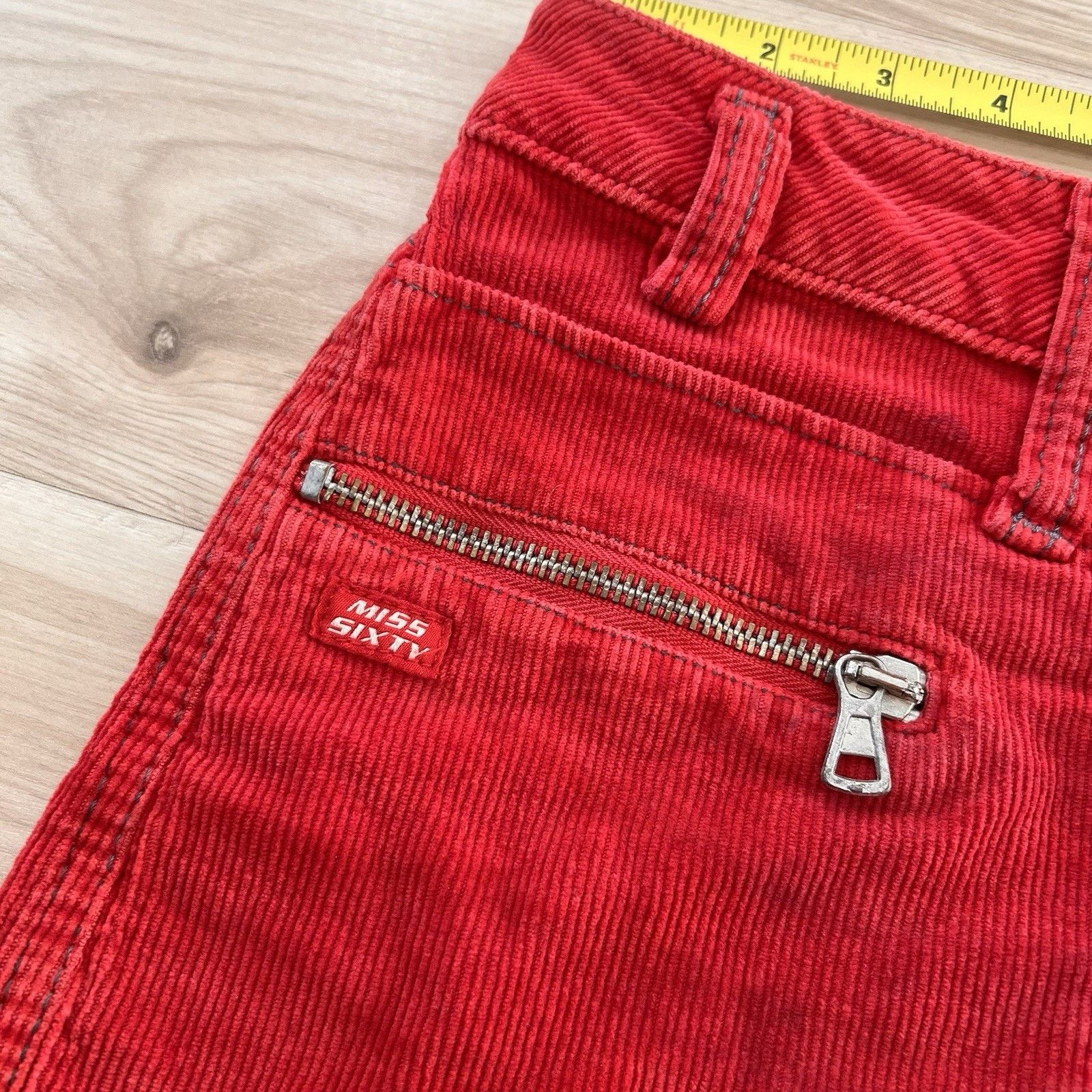 Miss Sixty Vtg 2000s Miss Sixty Micro Mini Red Corduroy 33” Low Rise Size 33" - 2 Thumbnail
