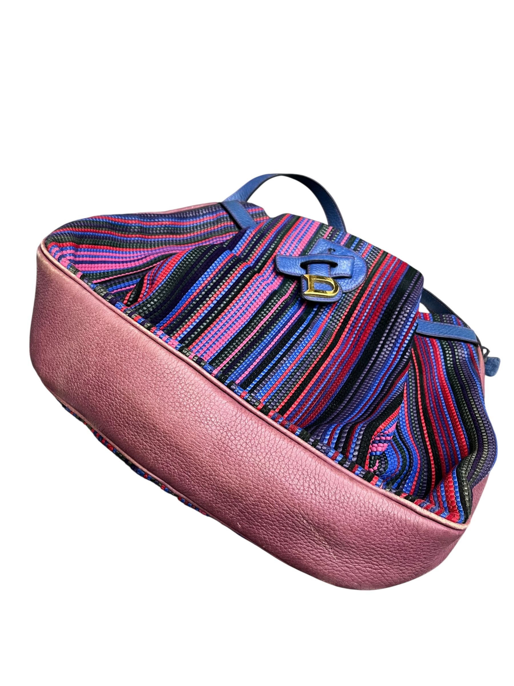 Delvaux RARE🔥Vintage Delvaux Woven Stripe Leather D Charm Bag Size ONE SIZE - 12 Thumbnail