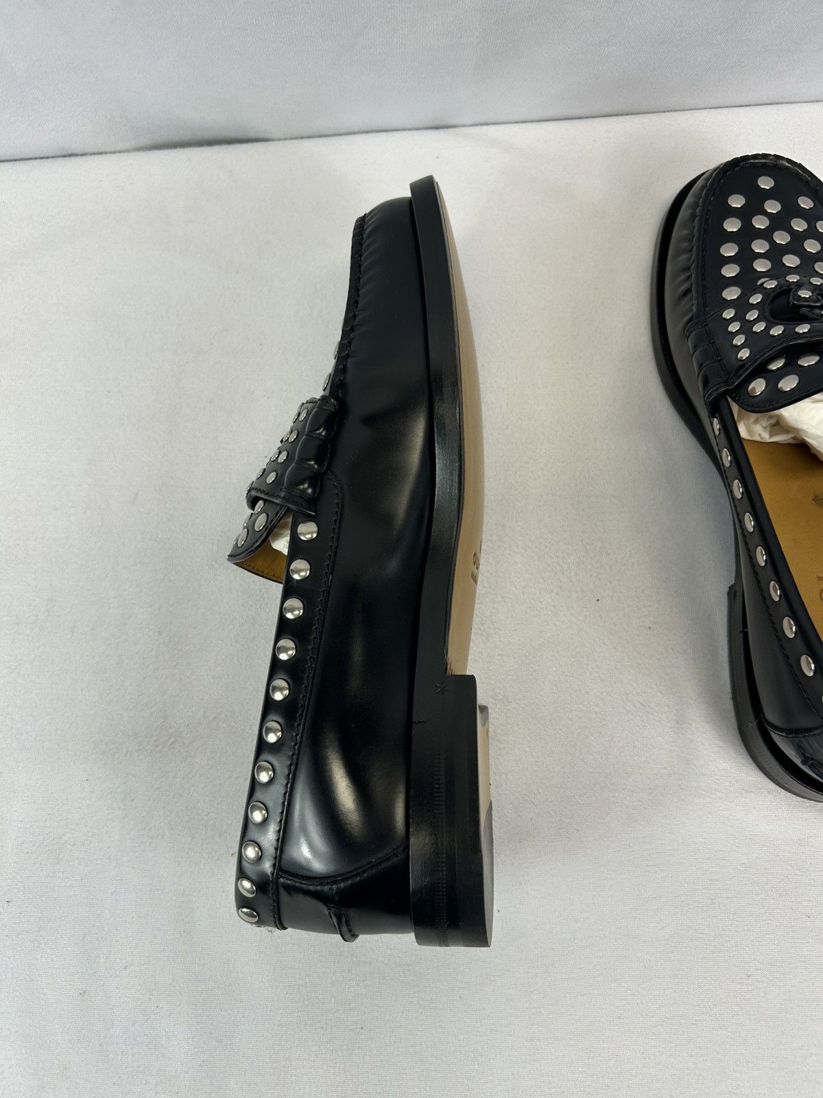 Gucci GUCCI Studded Interlocking G Leather Loafers Size US 8 / EU 41 - 9 Thumbnail