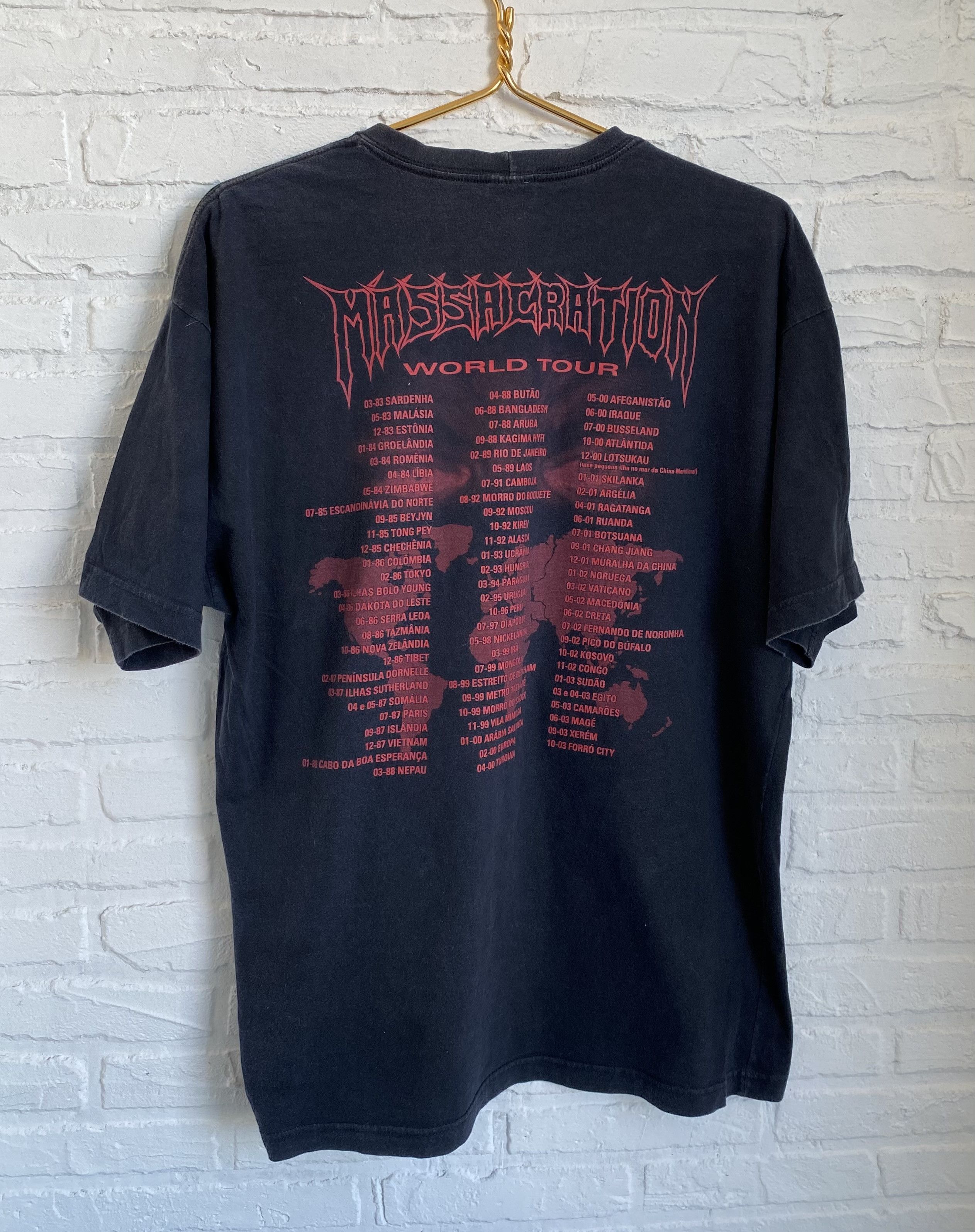 Band Tees × Vintage Vintage 2000s Massacration world tour t-shirt Size US L / EU 52-54 / 3 - 6 Thumbnail