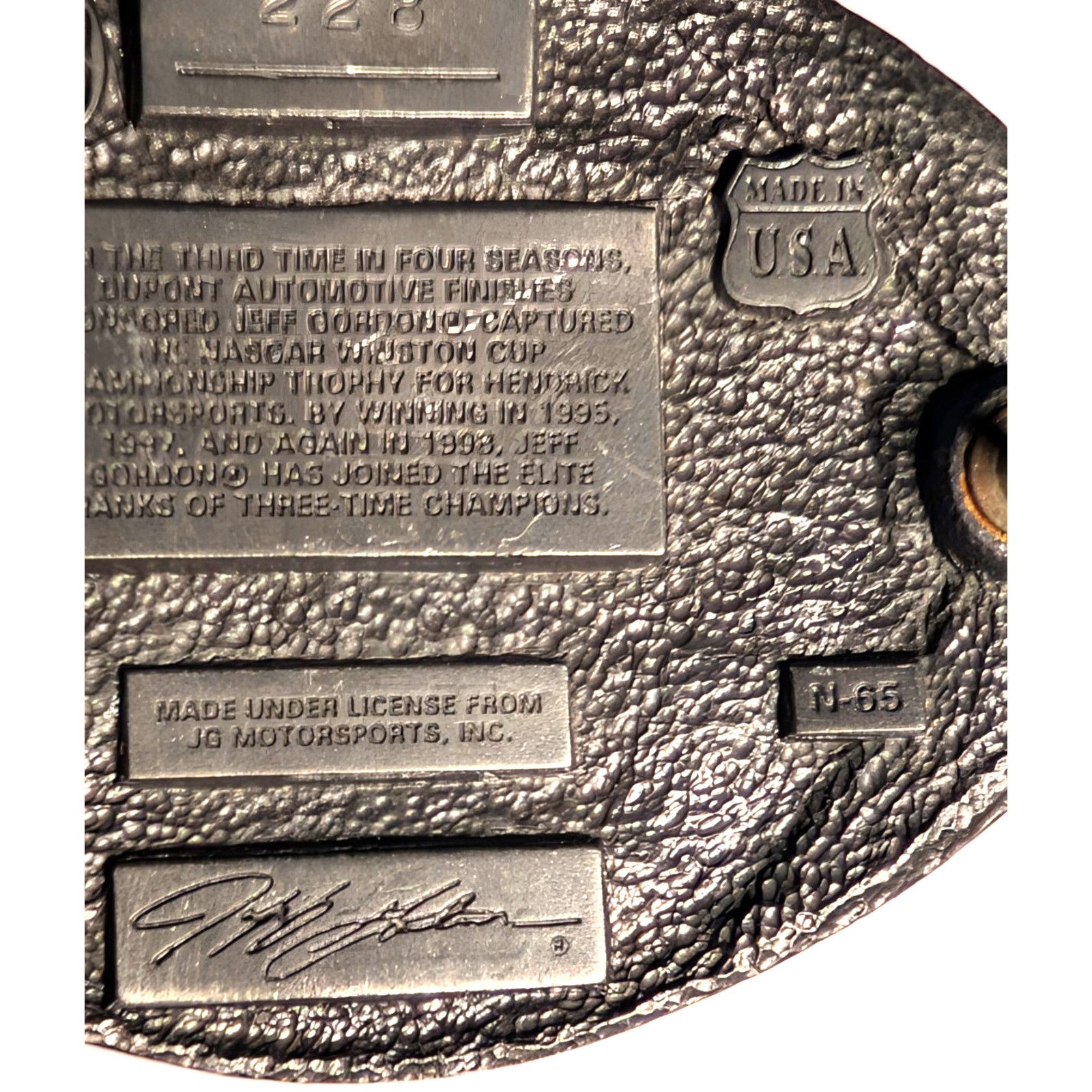 DuPont Dupont Legends Jeff Gordon #24 Nascar Pewter Belt Buckle Size ONE SIZE - 4 Thumbnail