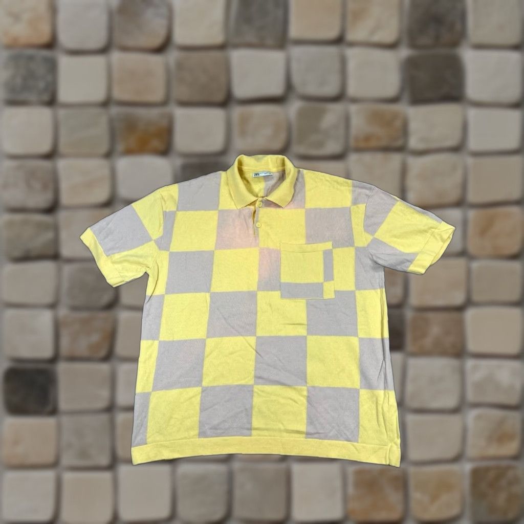 Zara Zara Polo Shirt Mens Small Yellow Cotton Knit * User: Zara Polo Shirt Mens Small Yellow Check Cotton Knit * Size US S / EU 44-46 / 1 - 1 Thumbnail