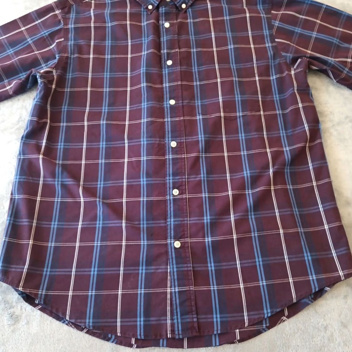 Haggar Haggar Shirt Mens Large Purple Plaid Long Sleeve Button Down Stretch Size US L / EU 52-54 / 3 - 4 Thumbnail