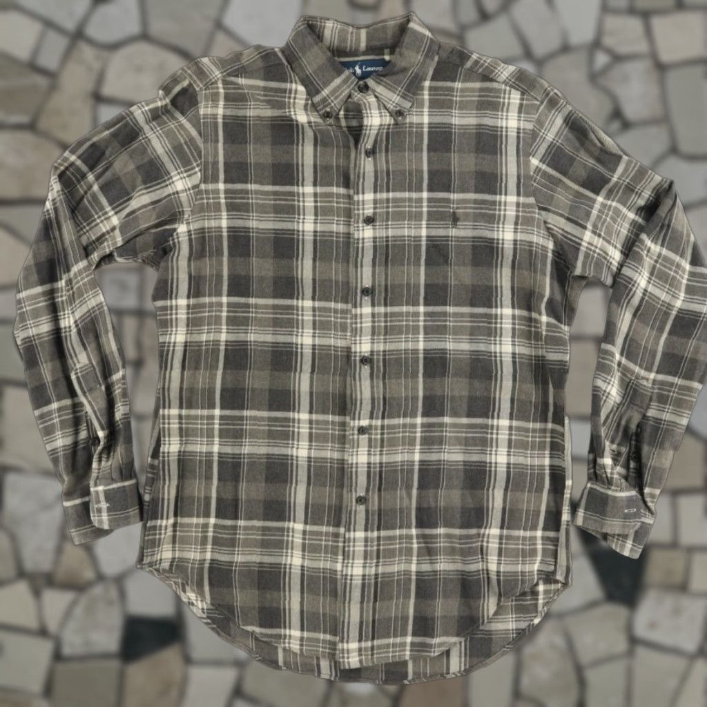 Ralph Lauren Ralph Lauren Shirt Gray Mens M Button Down Plaid Flannel Classic Fit Long Sleeve Cotton Size US M / EU 48-50 / 2 - 1 Thumbnail