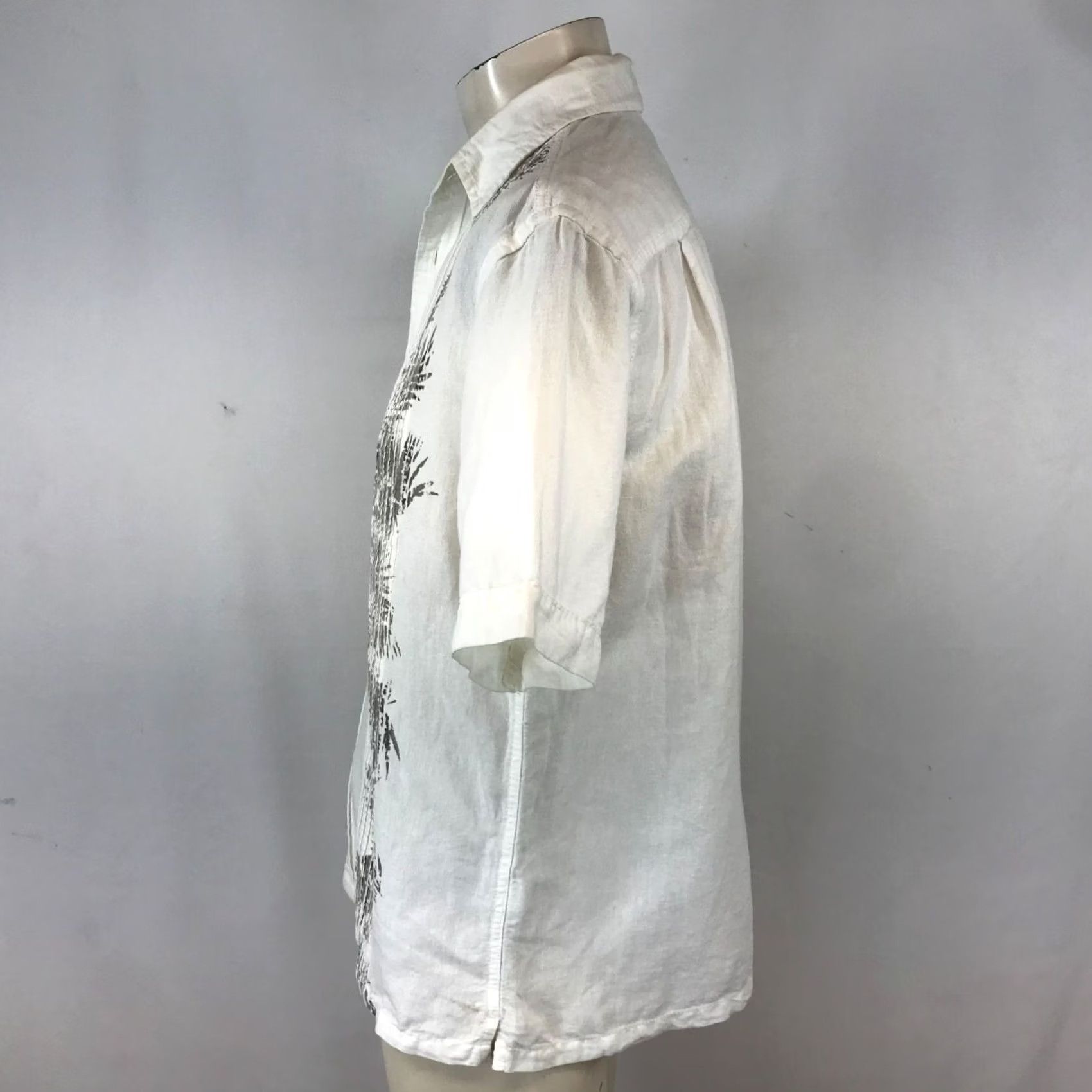 Tasso Elba TASSO ELBA ISLAND MEN'S SMALL WHITE SHORT SLEEVE BUTTON LINEN SHIRT Size US S / EU 44-46 / 1 - 4 Thumbnail