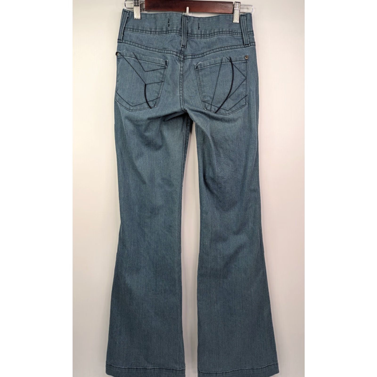 Vintage VINTAGE Proportion Of Blu Jeans Adult Women 25 Blue Flared Cotton Blend Denim Size 42" / US 20 - 5 Thumbnail