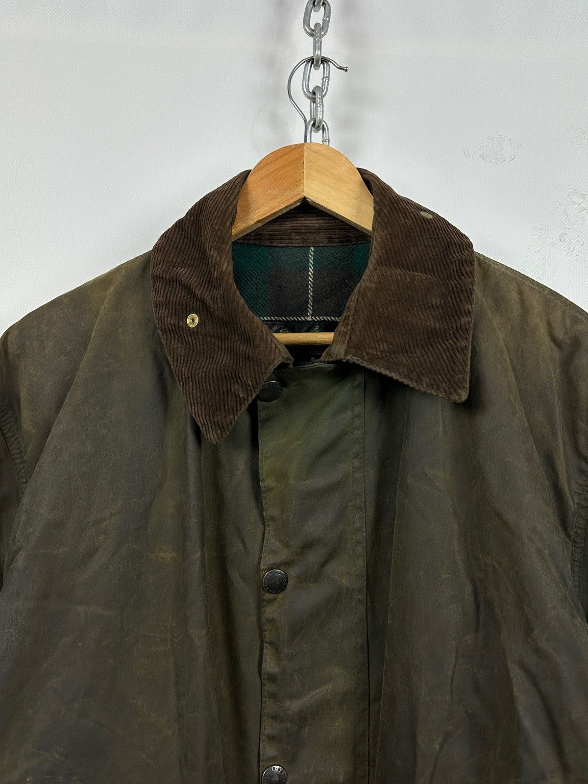 Barbour Vintage Barbour Northumbria Olive Green Waxed Coat Jacket Size US XL / EU 56 / 4 - 9 Thumbnail