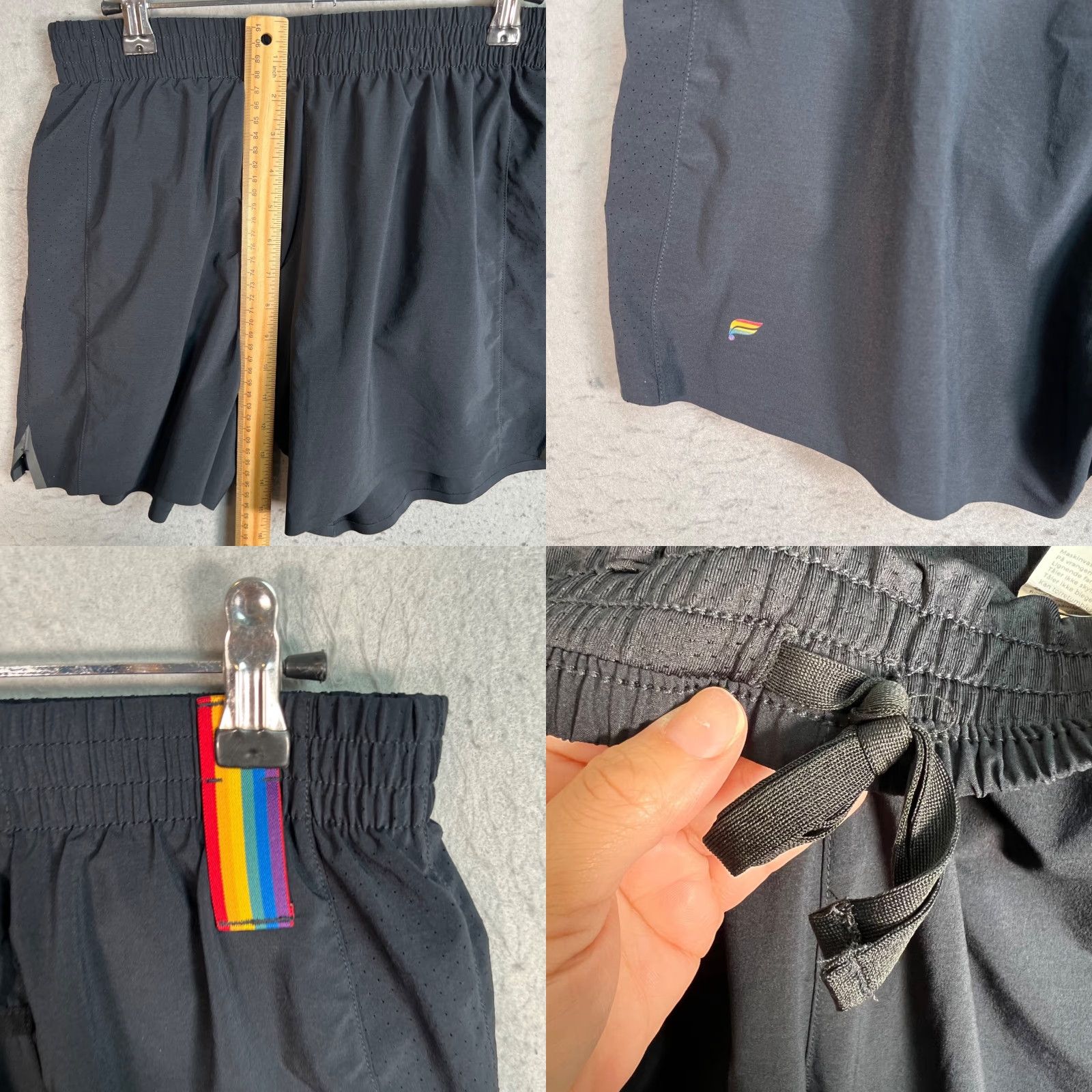 Fabletics Fabletics Womens Size Medium Black Rainbow Athletic Shorts Running Gym Womens Size 32" / US 10 / IT 46 - 8 Thumbnail