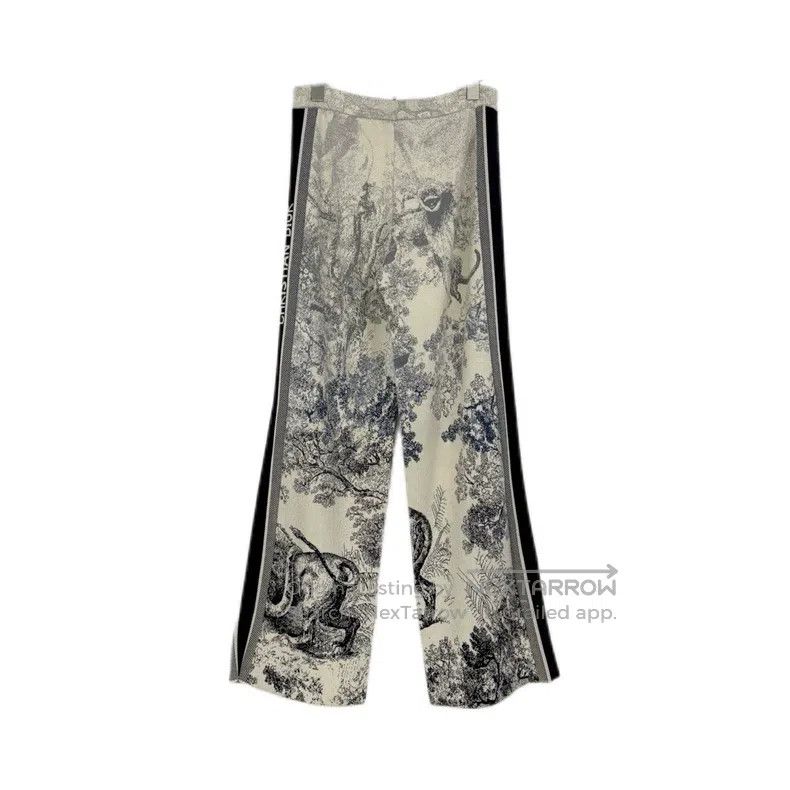 Dior Dior Dark blue gradient jungle animal cashmere wool trouse Size 24" / US 00 / IT 34 - 2 Thumbnail