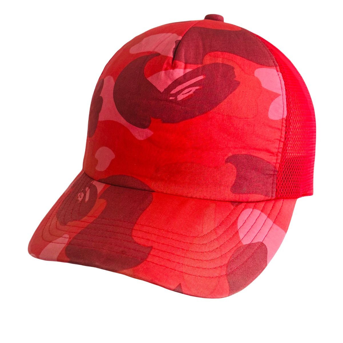 Bape RED COLOR CAMO MESH CAP Size ONE SIZE - 1 Thumbnail