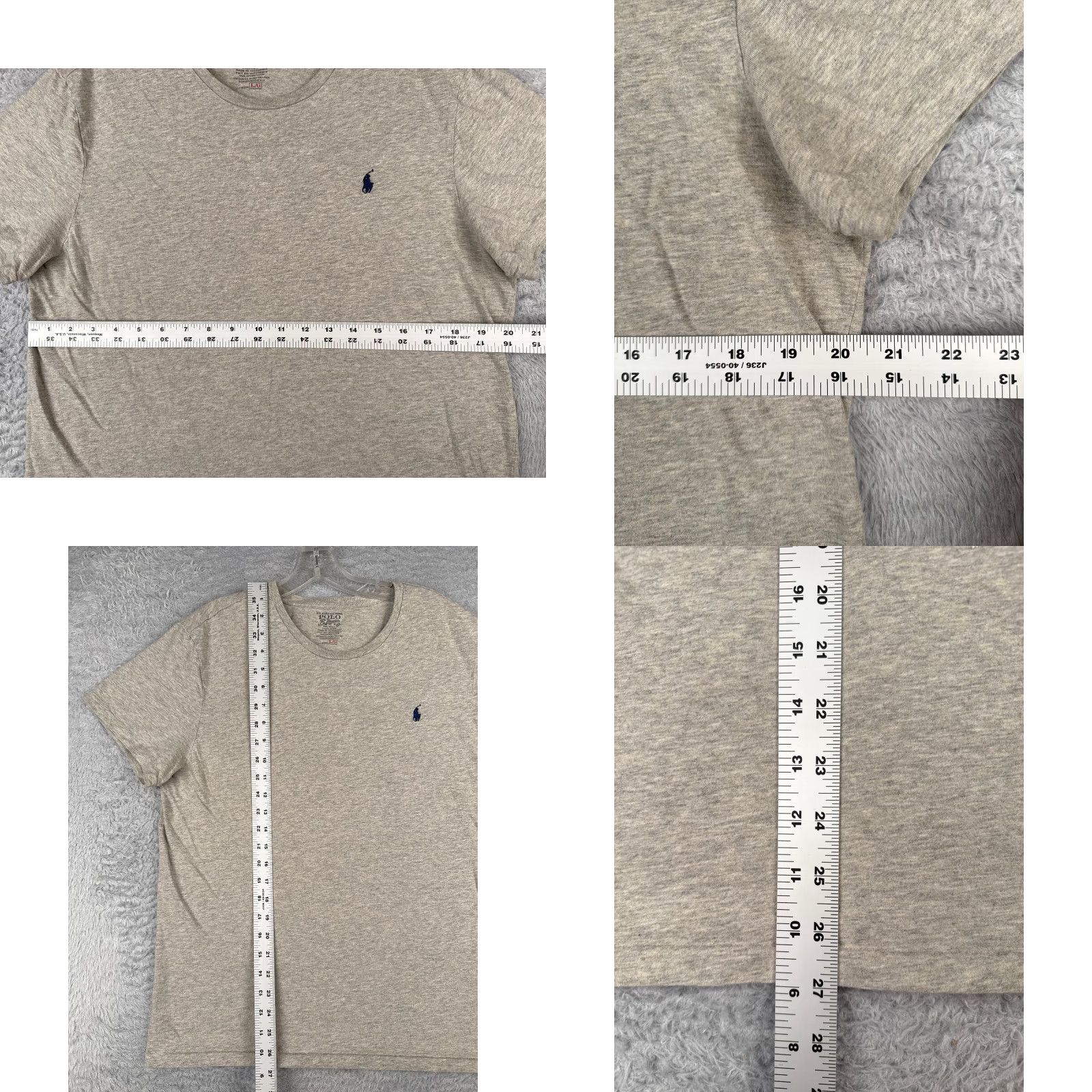 Ralph Lauren Ralph Lauren Shirt Men Large Gray Crew Neck Short Sleeve Solid Logo All Seasons Mens Size US L / EU 52-54 / 3 - 8 Thumbnail