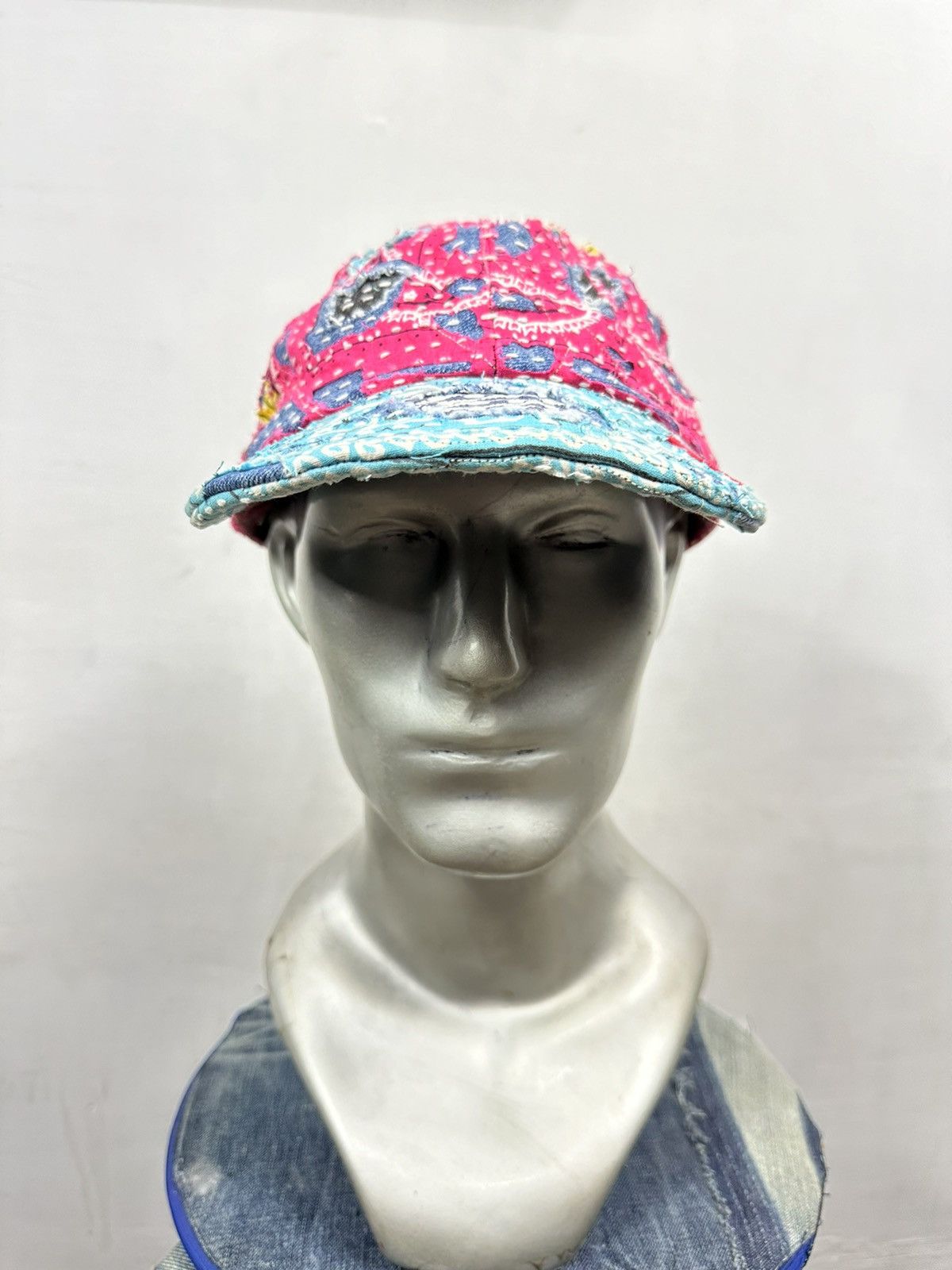Art Comes First × Handmade Custom Made Distressed Paisley Patchwork Boro hats Size ONE SIZE - 3 Thumbnail