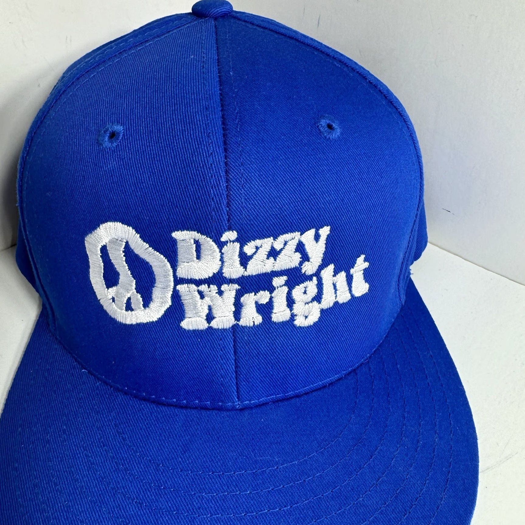 New Era Dizzy Wright Hat Adjustable Blue White Embroidered Logo New Era Snapback Unisex Adults Canvas Cotton Rap Logo Cap Size ONE SIZE - 3 Thumbnail