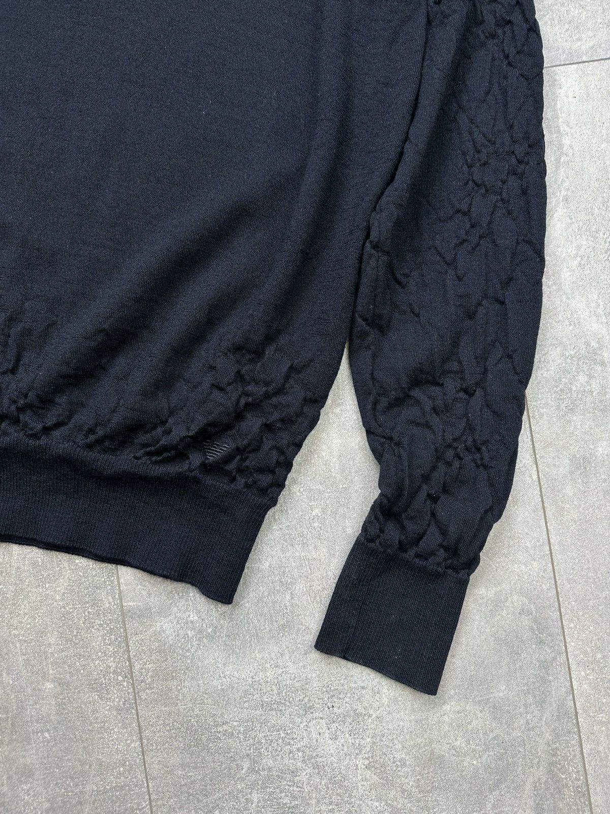 Emporio Armani Emporio Armani Dented Wool Sweater Small Logo Size US XL / EU 56 / 4 - 5 Thumbnail