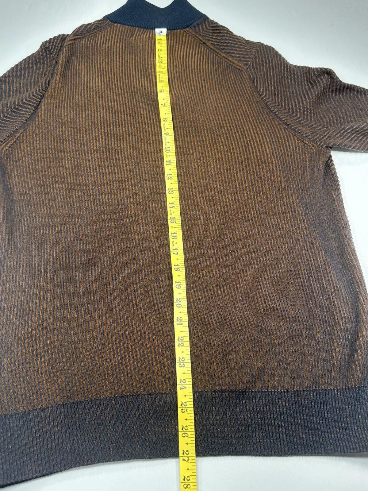 Perry Ellis Perry Ellis 1/4 Zip Double Knit Fabric Pullover Brown Mens L Size US L / EU 52-54 / 3 - 5 Thumbnail